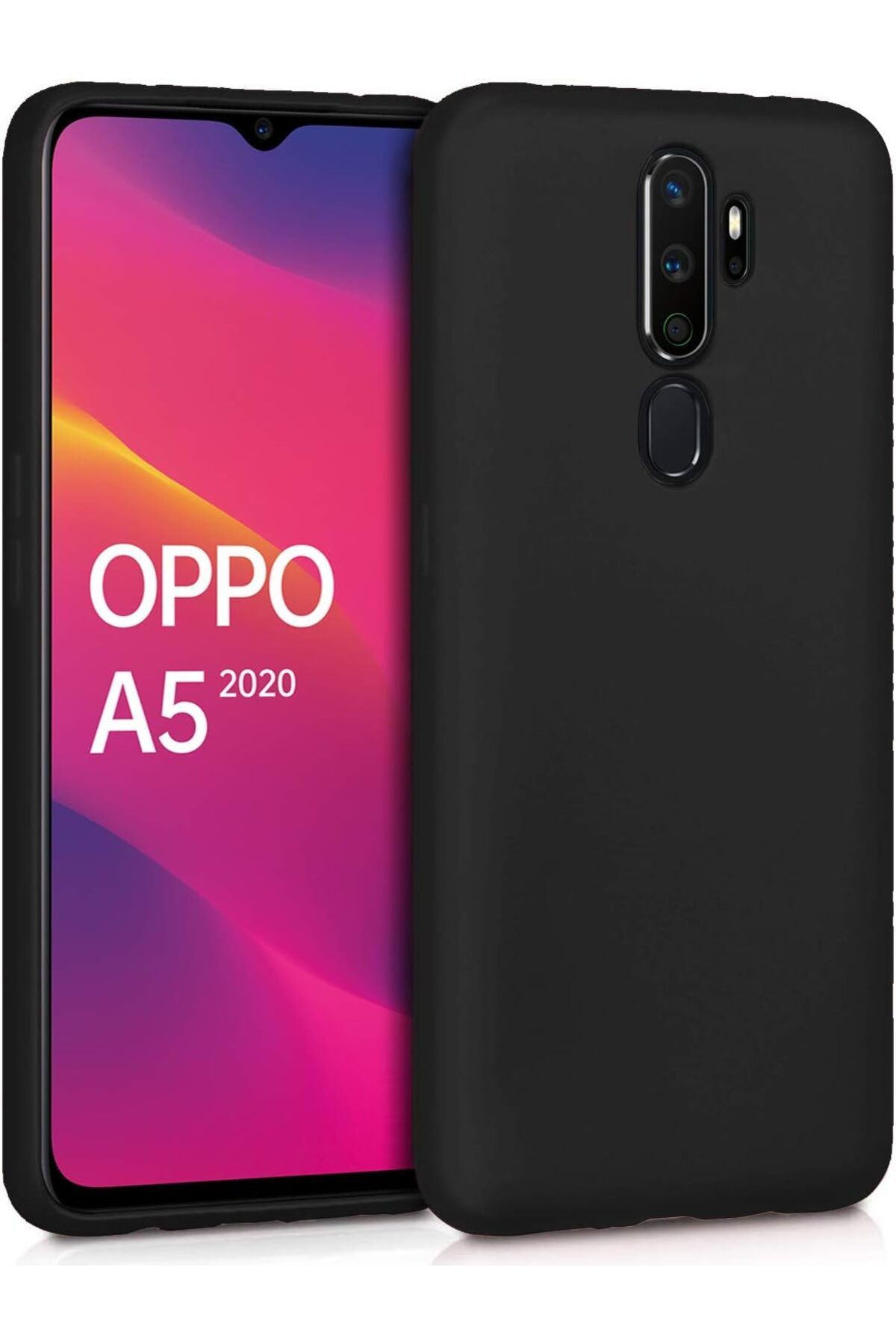 STOREMAX dlshop Matte Silicone Oppo A5 2020 için Kılıf Siyah [A5 2020 ile Uyumlu Kılıf - Siyah] star 990