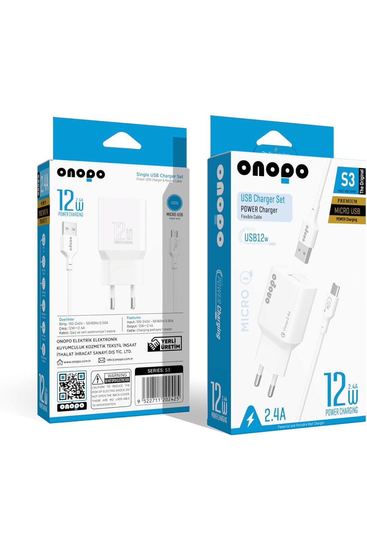 STOREMAX nffashopm S3 12W 2.4A Micro USB Şarj Cihazı – Hızlı ve Güvenli Şarj storestarx 1051353