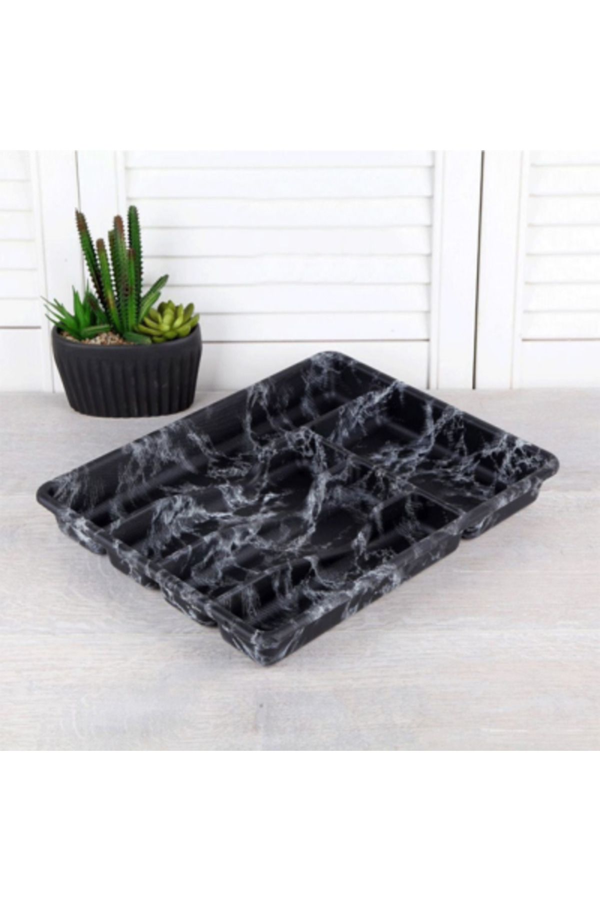 STOREMAX ysstorex SİYAH - 5 BÖLMELİ ÇEKMECE İÇİ KAŞIKLIK 36X29CM StarColxlection 655141