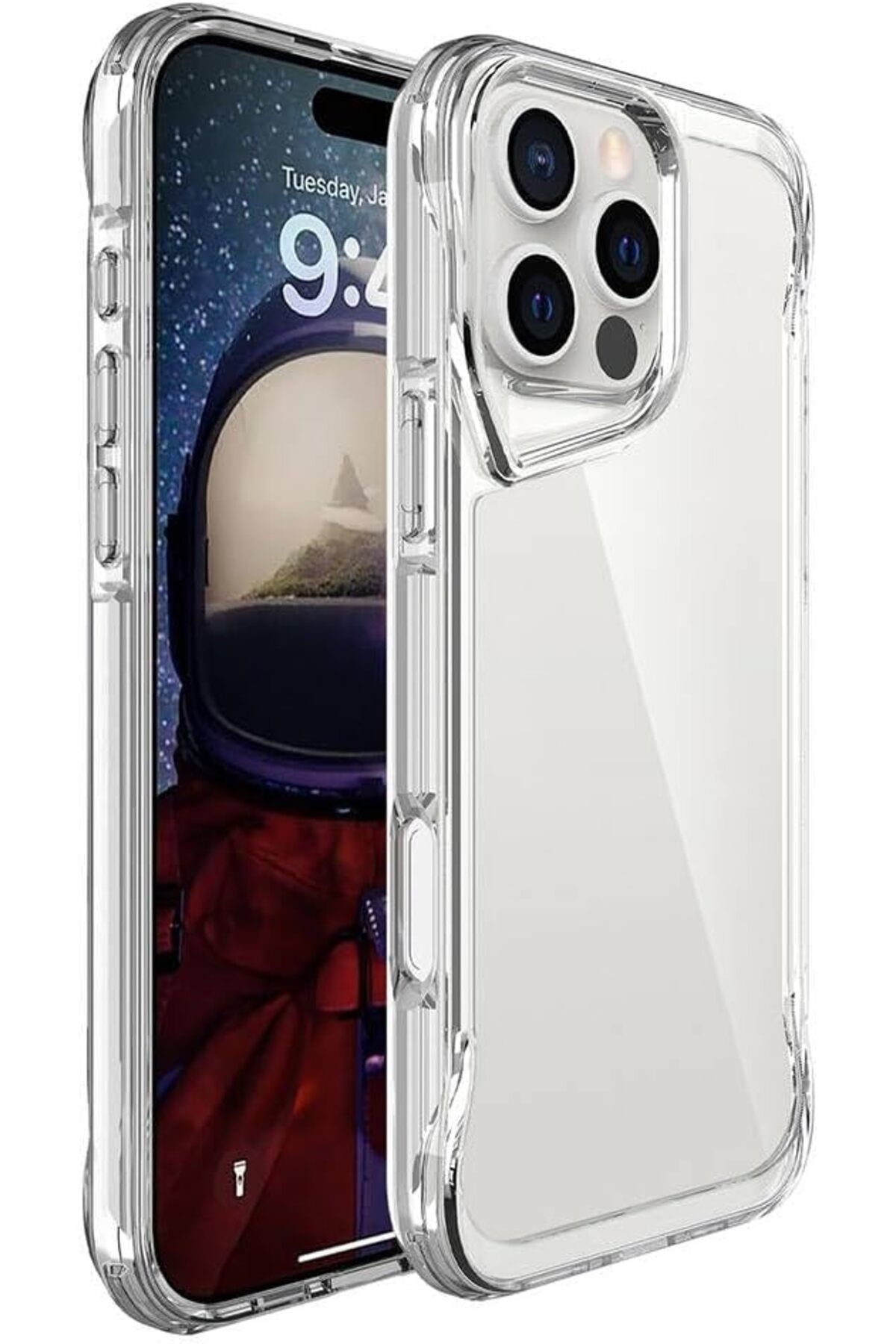 STOREMAX nffashopm İle Uyumlu iPhone 16 Pro Max Kılıf ZORE T-Max Kapak Şeffaf storestarx 1051353