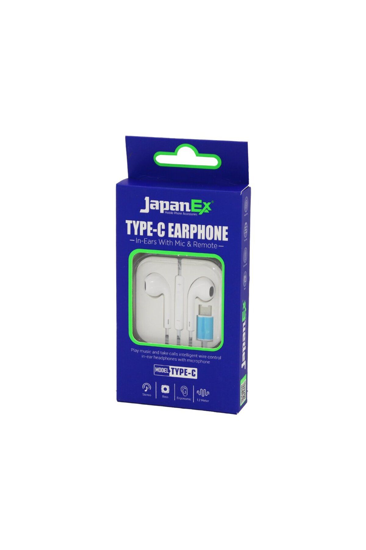 STOREMAX buymxx JAPANEX TYPE-C KULAK İÇİ MİKROFONLU STEREO KULAKLIK KABLOLU= 1.2MT TYPE-C GİRİŞ