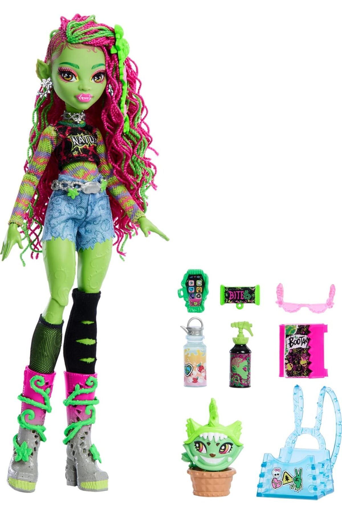 STOREMAX jvnnastore High Venüs McFlytrap Bebek, Pet Cat Chewlian ile Bitki Canavarı ve Sırt Çantası, Def