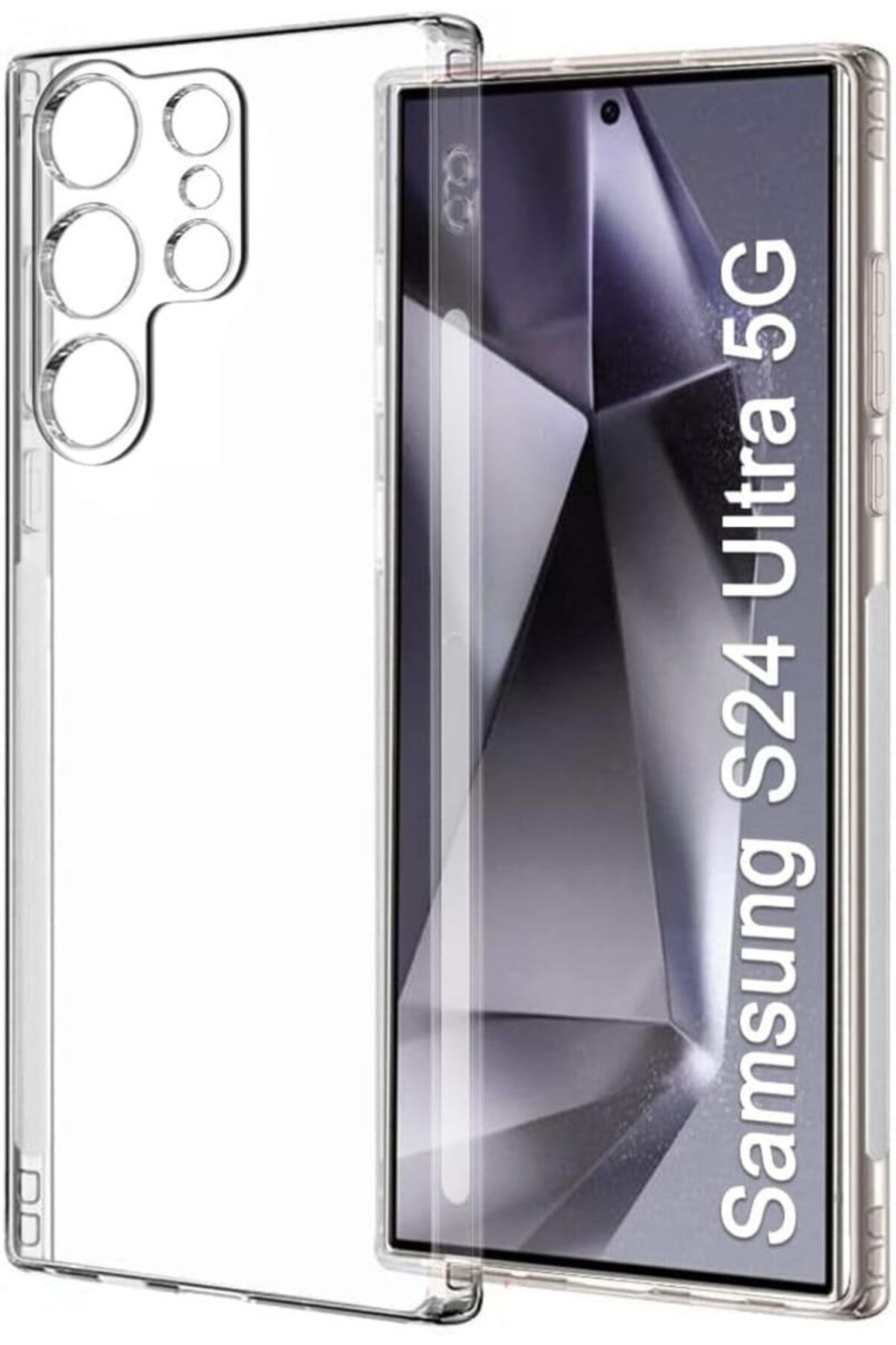 STOREMAX nffashopm İLETİŞİM Galaxy S24 Ultra Kapak Kamera Korumalı Tıpalı Şeffaf Silikon Kılıf sto