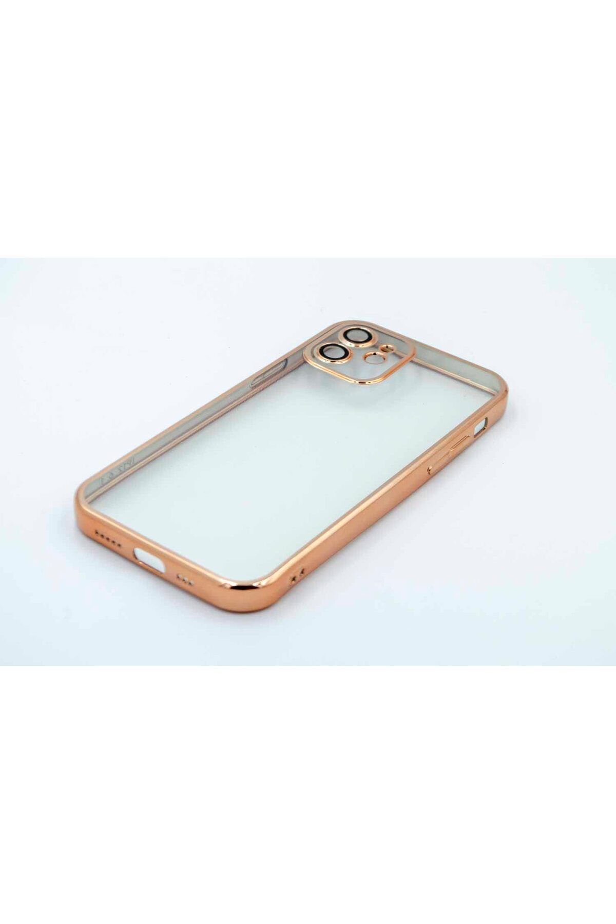 STOREMAX nffashopm iPhone 12 uyumlu Kenarları Renkli Lazer Kamera Lens Korumalı Lüks Silikon Kılıf (Bron