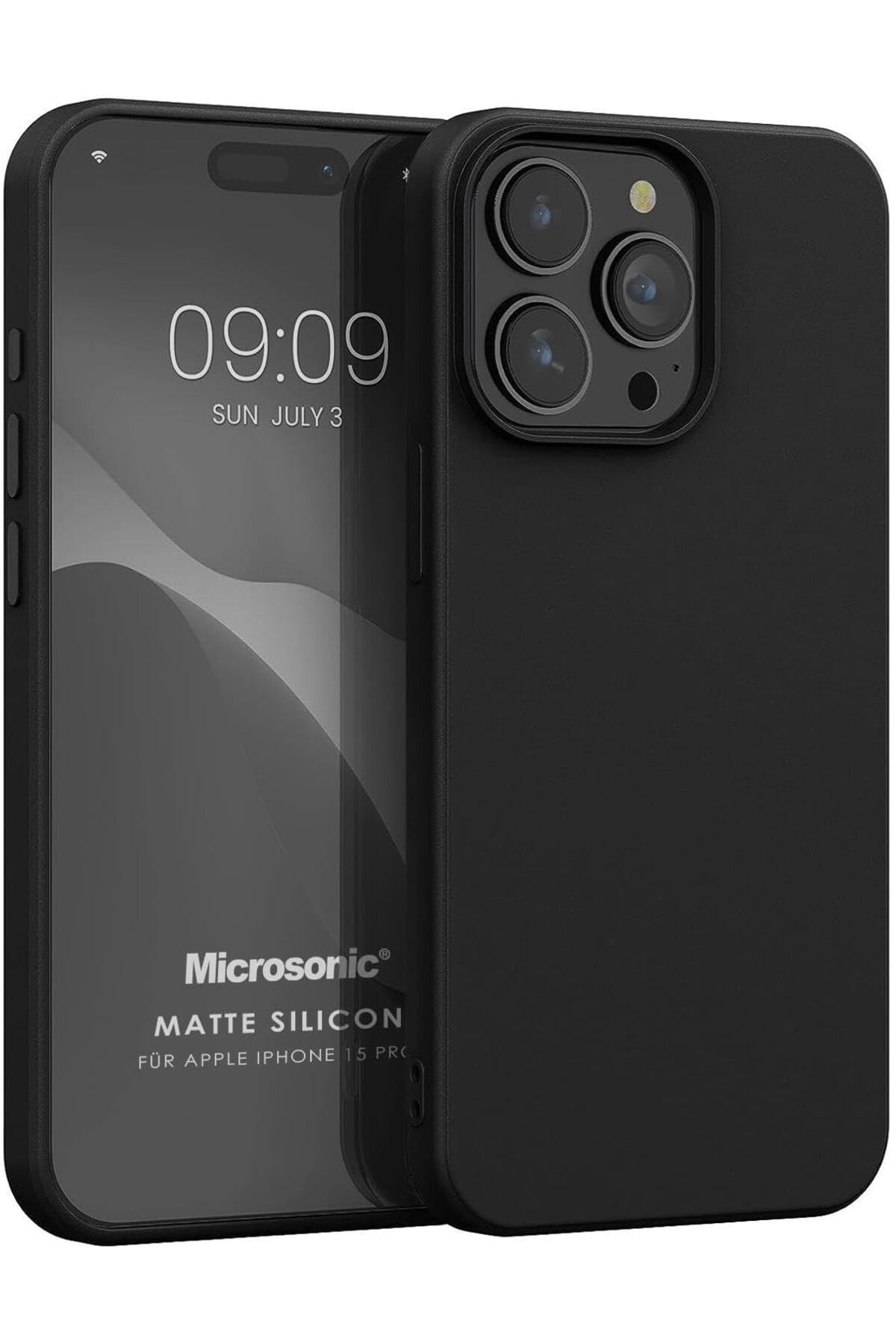 STOREMAX cmllashop Kılıf Matte Silicone iPhone 15 Pro için Siyah [iPhone 15 Pro ile Uyumlu Kılıf - Siya