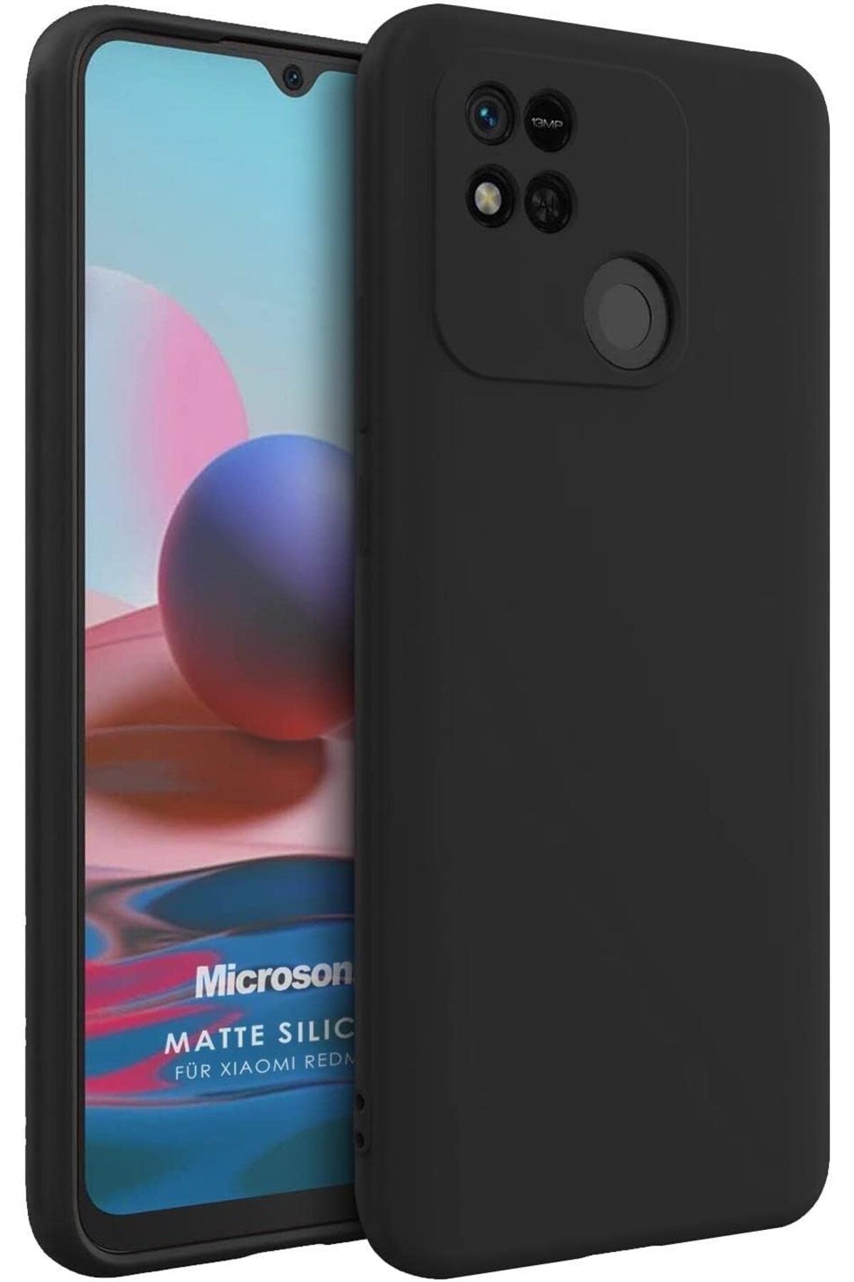 STOREMAX dlshop Matte Silicone Xiaomi Redmi 10A için Kılıf Siyah [Redmi 10A ile Uyumlu Kılıf - Siyah] st