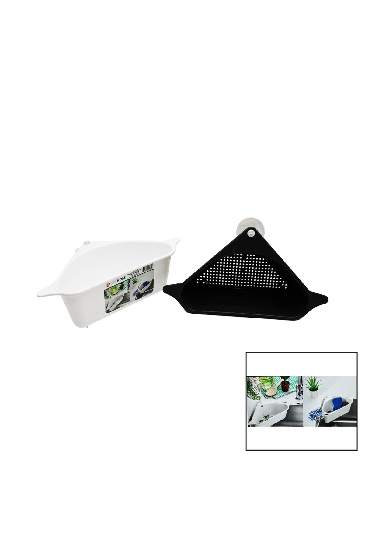 STOREMAX lbstorex SÜZGEÇLİ LAVABO DÜZENLEYİCİ PLASTİK KÖŞE RAFI VANTUZLU Newdsng 1116818