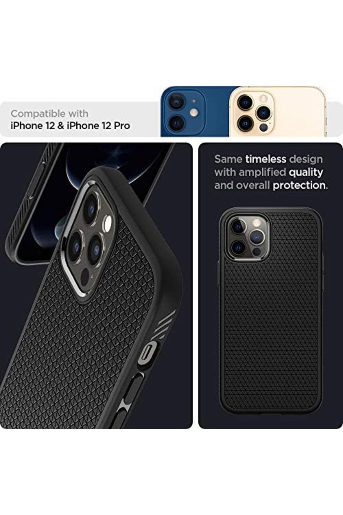 STOREMAX iPhone 12 / iPhone 12 Pro Uyumlu Kılıf Liquid Air Matte Black