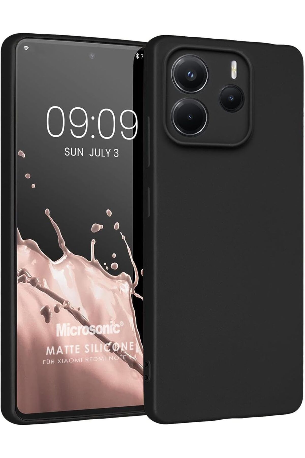 STOREMAX lbstorex Matte Silicone Xiaomi Redmi Note 14 Kılıf Siyah [Redmi Note 14 ile Uyumlu Kılıf - Siyah