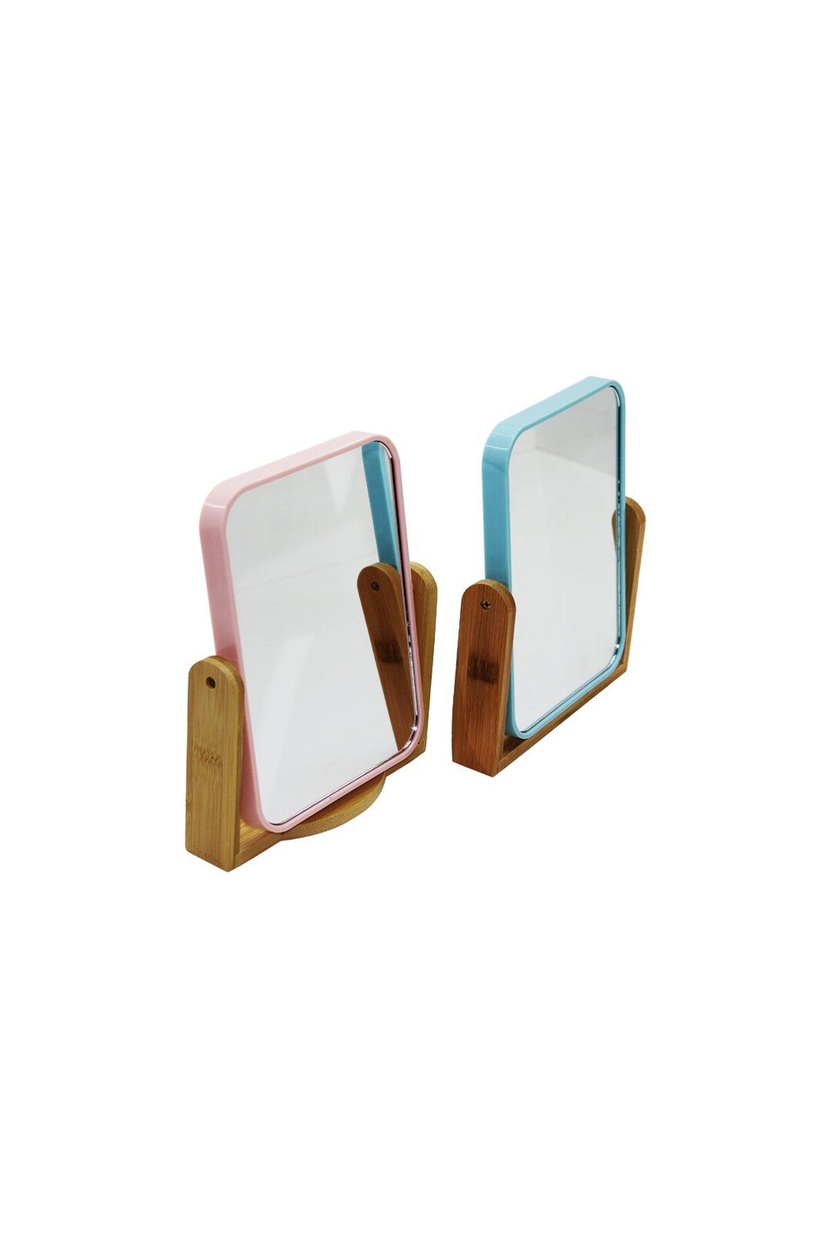 STOREMAX ysstorex 11X15CM - D.GEN MAKYAJ AYNASI ÇİFT YÖNLÜ - BAMBU AYAK - PLASTİK ÇERÇEVELİ StarColxl