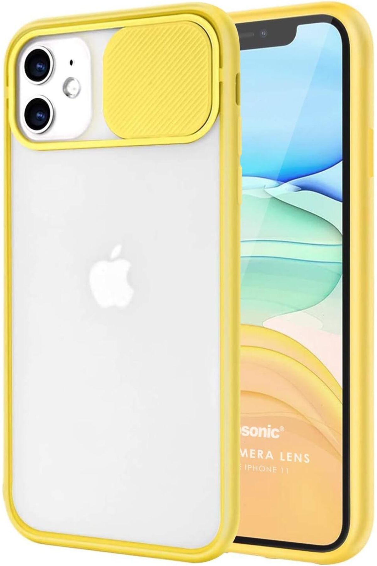 STOREMAX daliashops iPhone 11 Kılıf Slide Camera Lens Protection Sarı Star Collection 542167