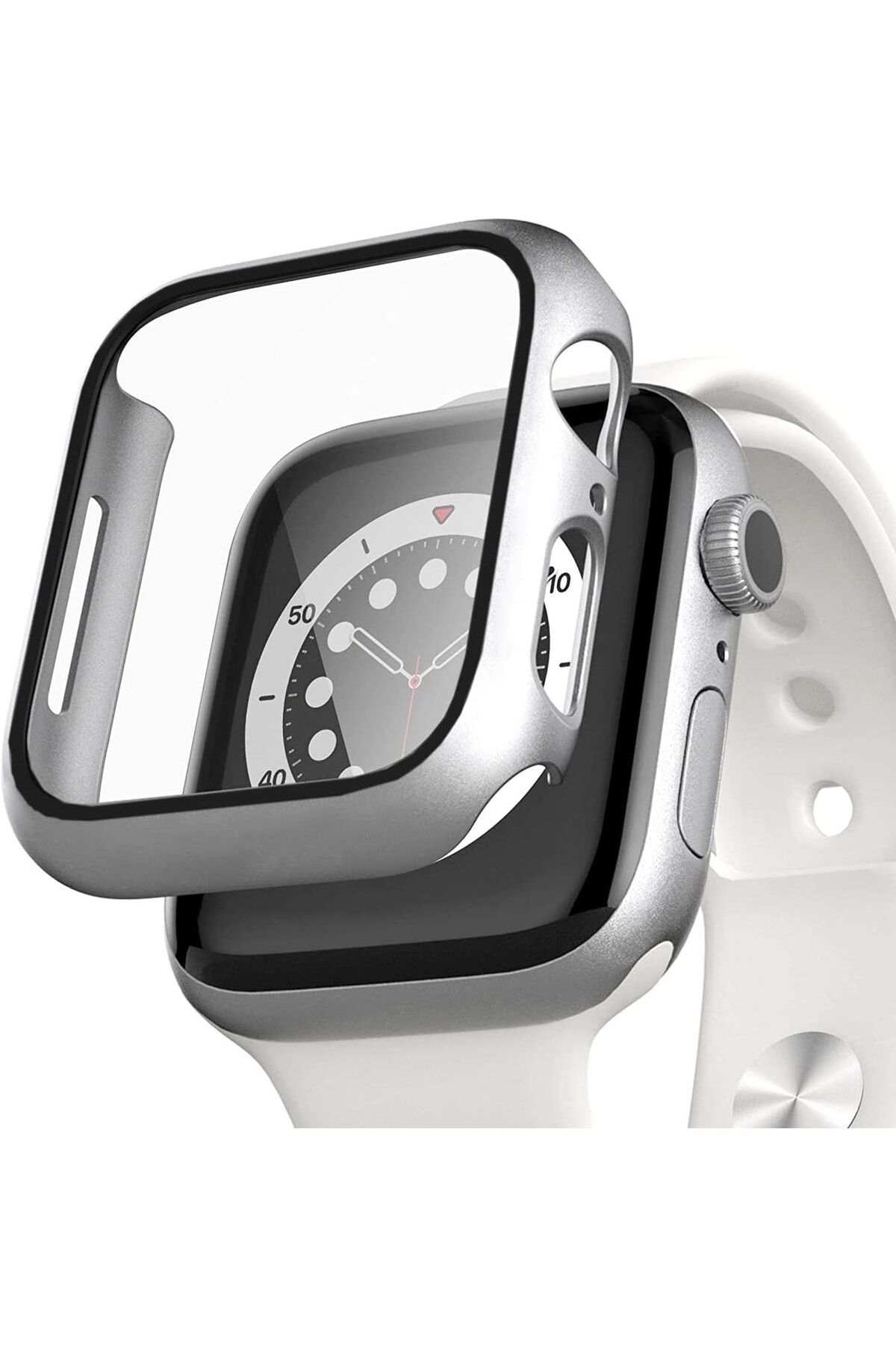 STOREMAX nffashopm Watch Series 7 41mm için Kılıf Matte Premium Slim WatchBand Gümüş [Watch Series 7 41