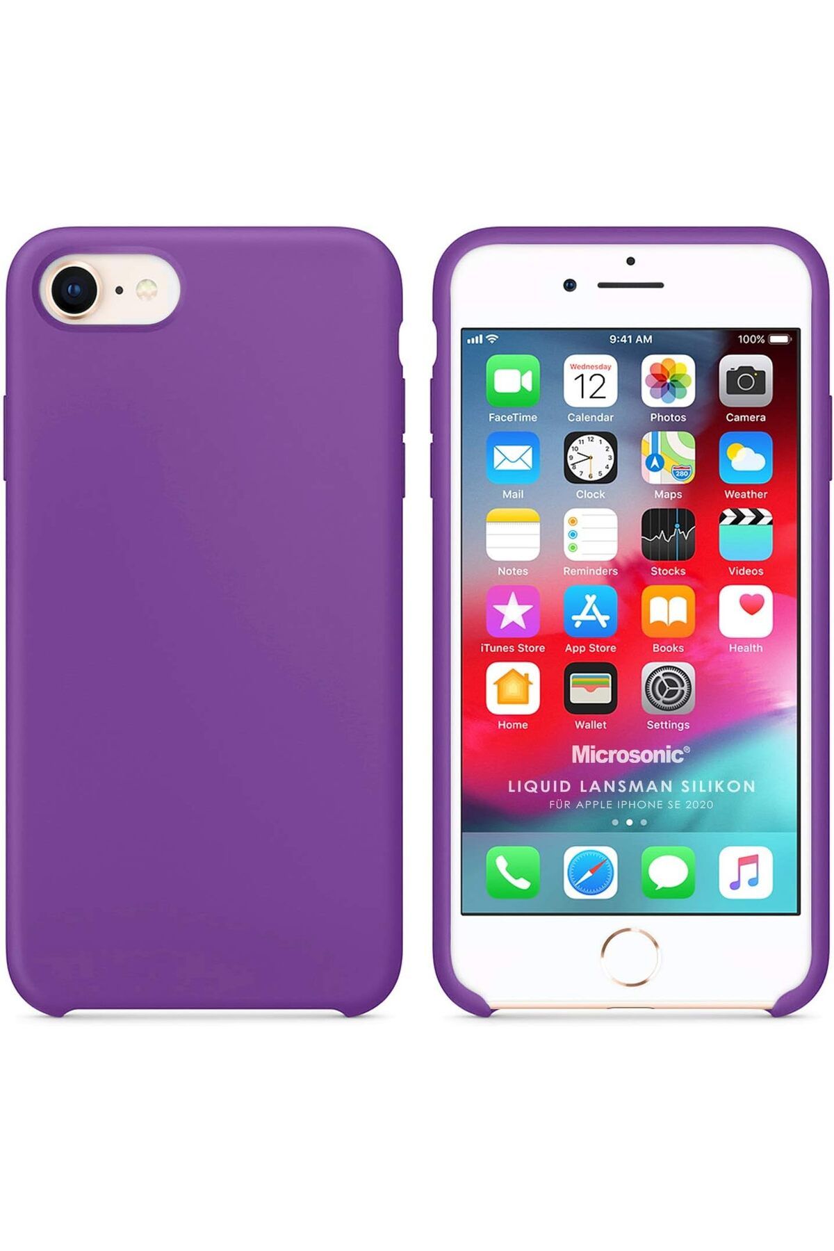 STOREMAX htpshopmx iPhone SE 2022 için Kılıf Liquid Lansman Silikon Menekşe Moru [iPhone SE 2022 ile Uyum