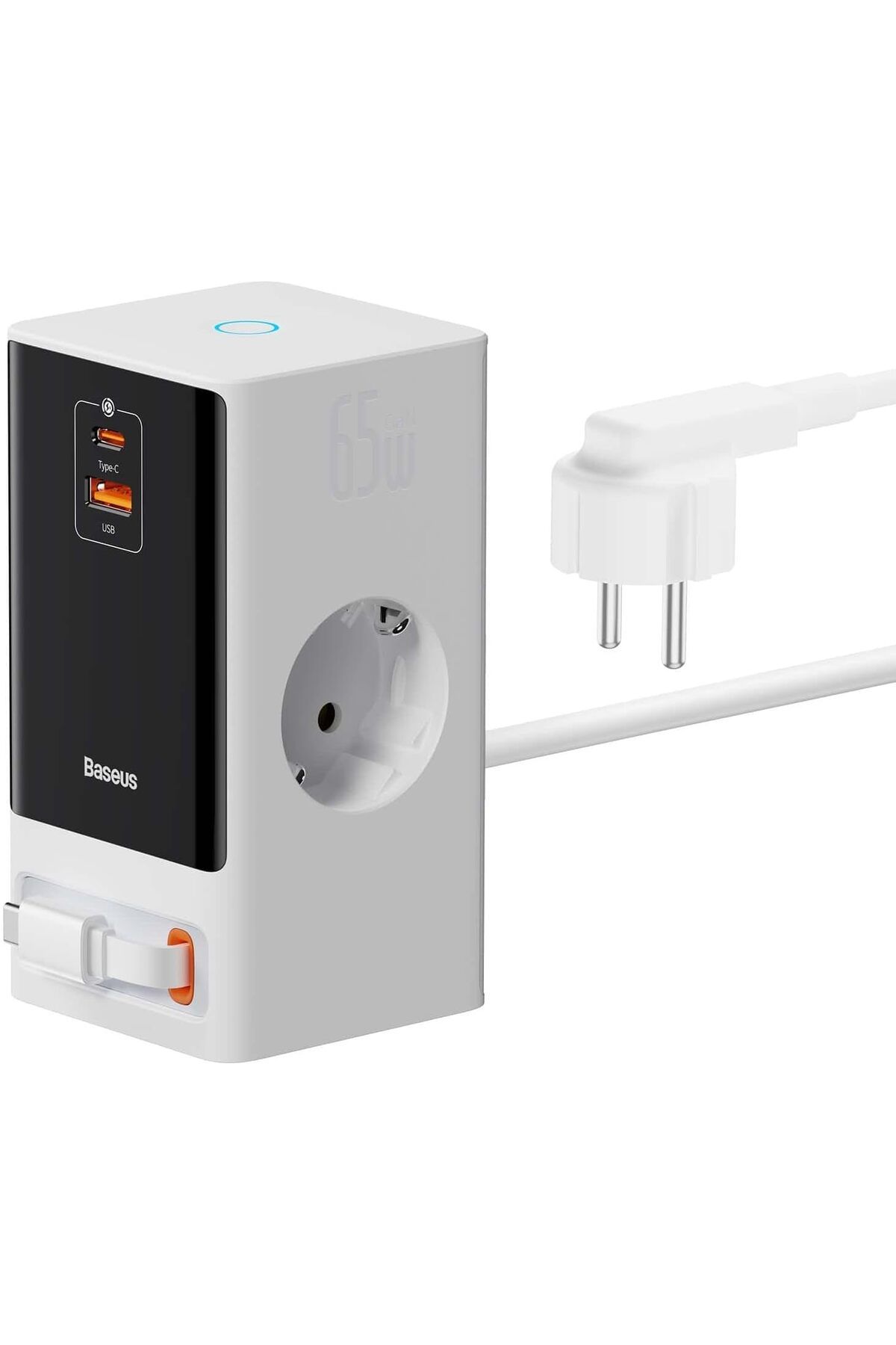 STOREMAX nffashopm Power Combo Dijital PowerStrip 2AC+1U+1C+Retractable-C 65W Smart Versiyon Şarj Cihaz Seti
