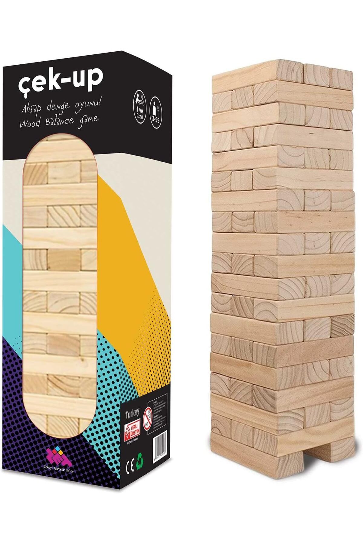 yenibagshop ZA005.005 Çek - Up Denge Oyunu, Çok Renkli