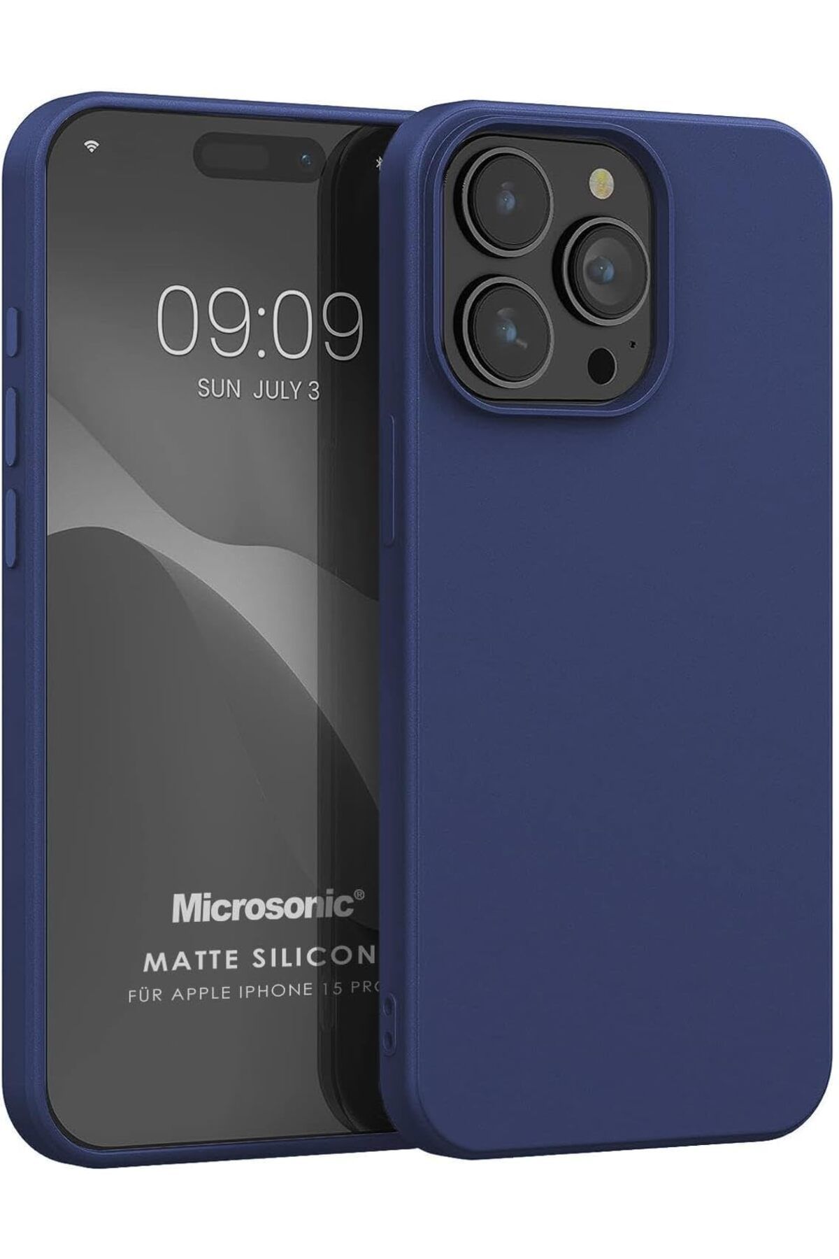 STOREMAX bystoreby Kılıf Matte Silicone iPhone 15 Pro için Lacivert [iPhone 15 Pro ile Uyumlu Kılıf - L