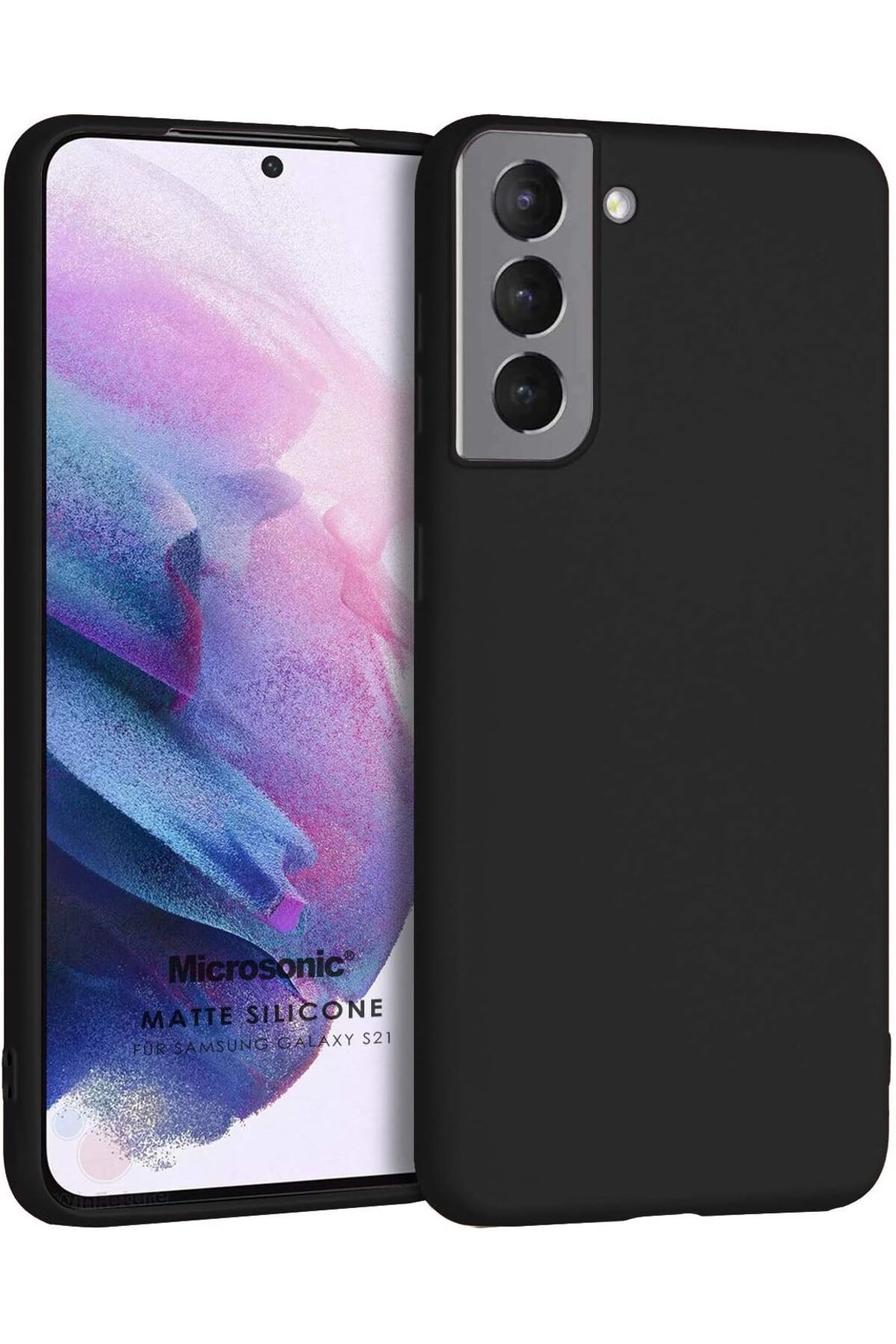 STOREMAX daliashops Matte Silicone Galaxy S21 için Kılıf Siyah [Galaxy S21 ile Uyumlu Kılıf - Siyah] St