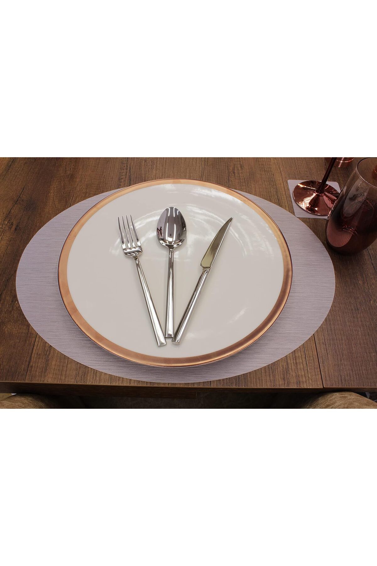 STOREMAX sellbuystore Oval Bambu Desen Lazer Kesim Amerikan Servis 2 adet 35x45 cm 1053513