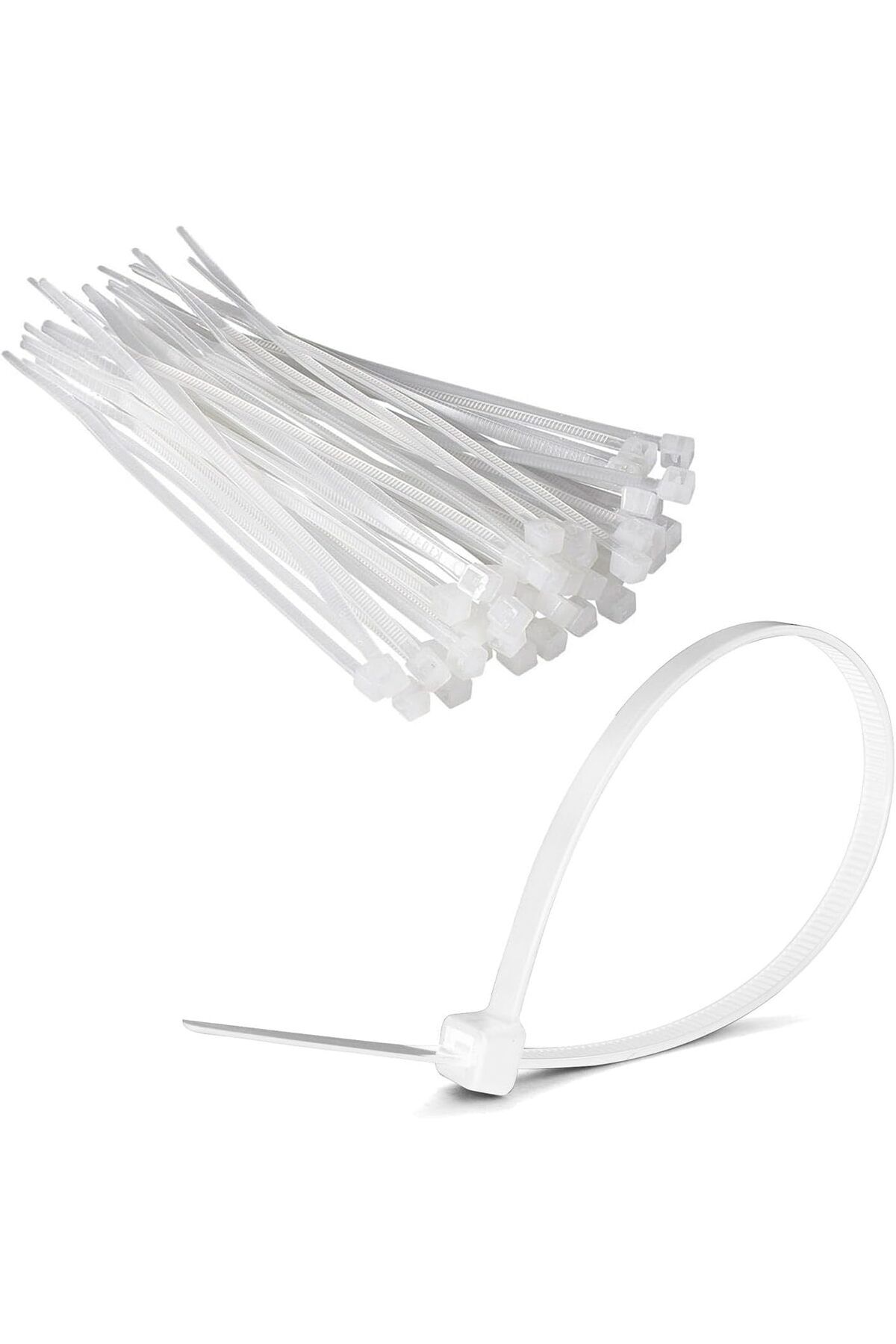 yenibagshop Elektrik Kablosu Kablo Bağı Klips Plastik Kelepçe Cırt Cırt Kelepçe 10 Cm-2,5 Mm (100, Beyaz)