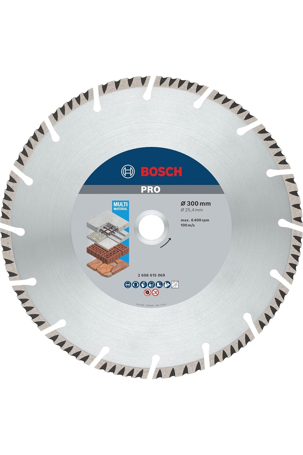 STOREMAX nffashopm Profesyonel Elmas Kesme Diski Standardı Evrensel (Beton ve Duvar, 300 x 25,40 mm, Benzinl