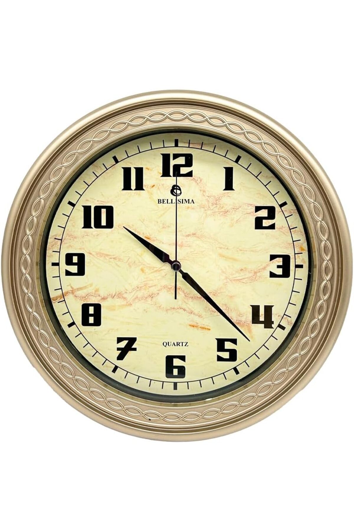 yenibagshop BL-1059 Serisi Klasik Kadran Sessiz Akar 30 cm Duvar Saati Gold