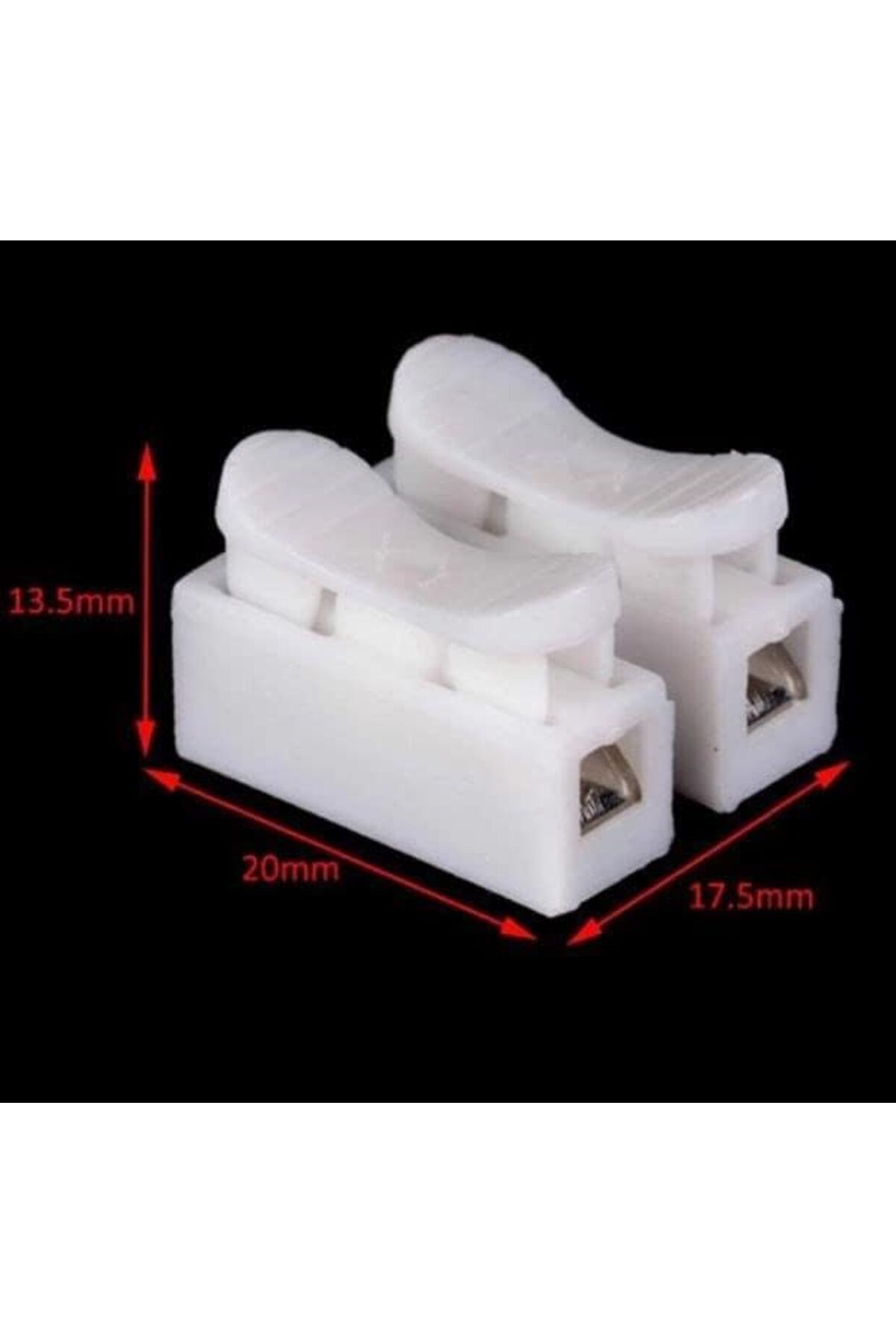 STOREMAX Vidasız Sıra Buat Kablo Klemens Basmalı Tip Uyumlu  2 li 2 pin 20'li Paket  Beyaz