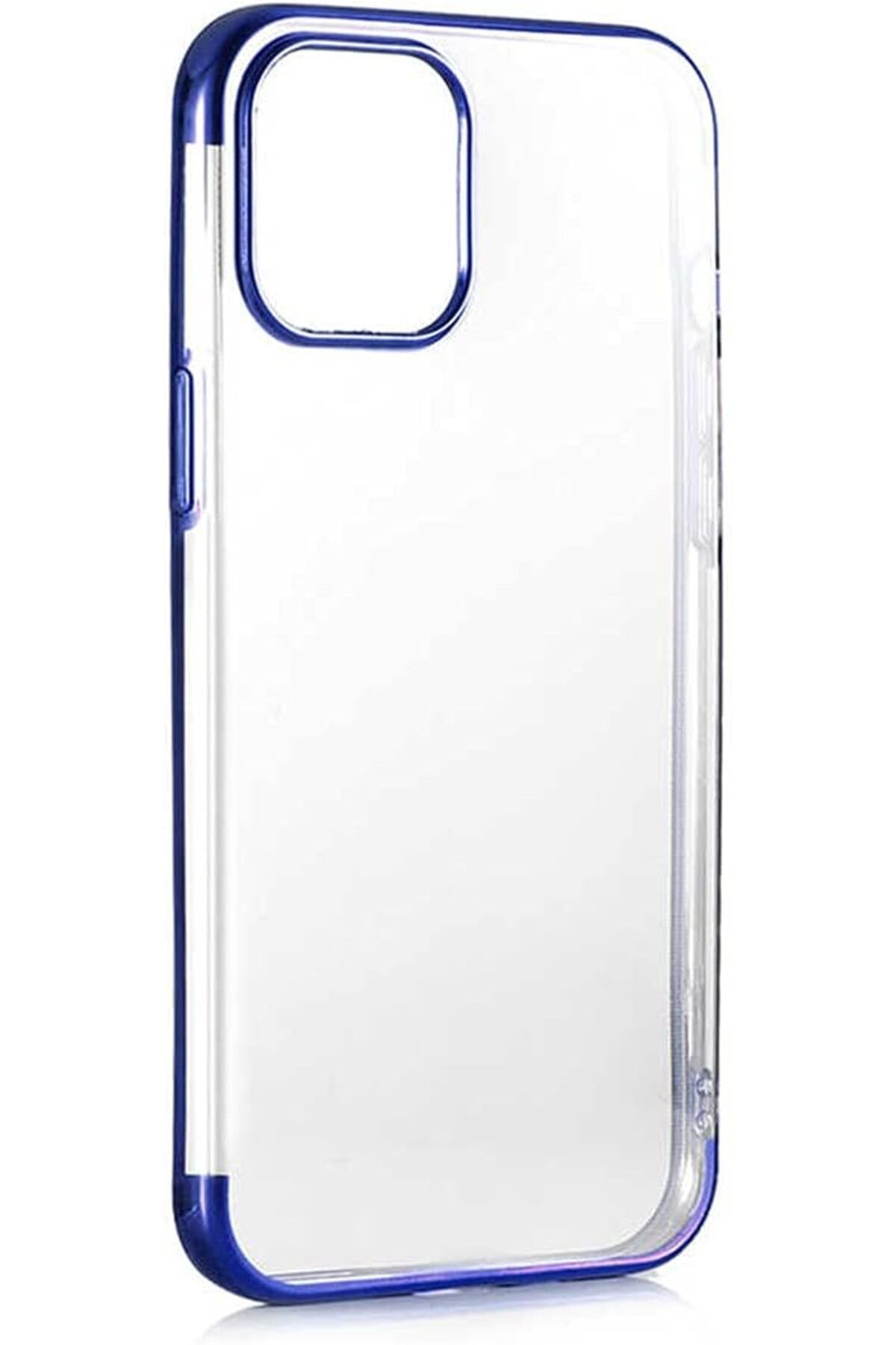 STOREMAX htpshopmx İle Uyumlu iPhone 12 Pro Max Kılıf Dört Köşeli Lazer Silikon Kapak, Mavi str http 109
