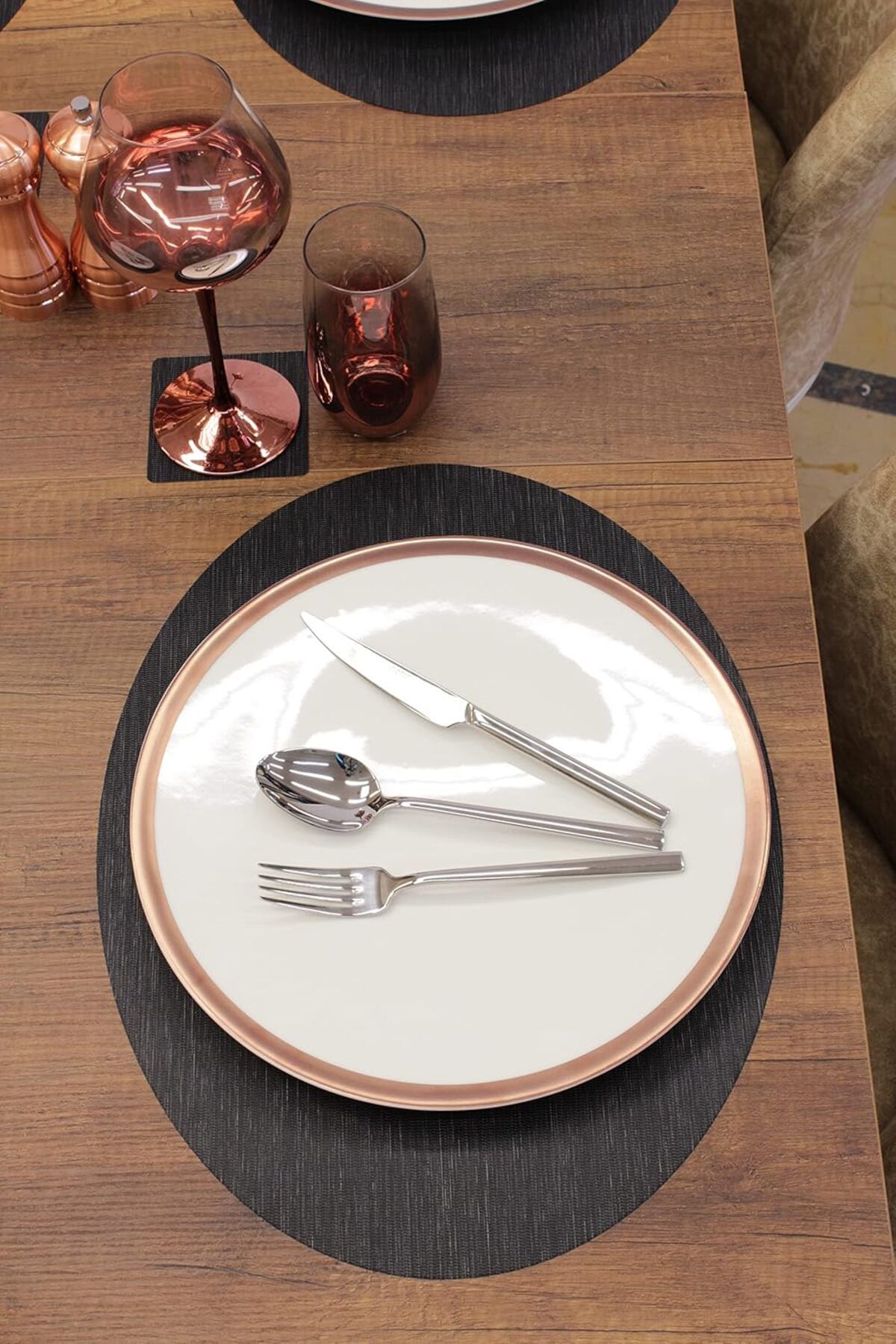 STOREMAX mrttnca Oval Bambu Desen Lazer Kesim Amerikan Servis 2 adet 35x45 cm trndymrt 1087243