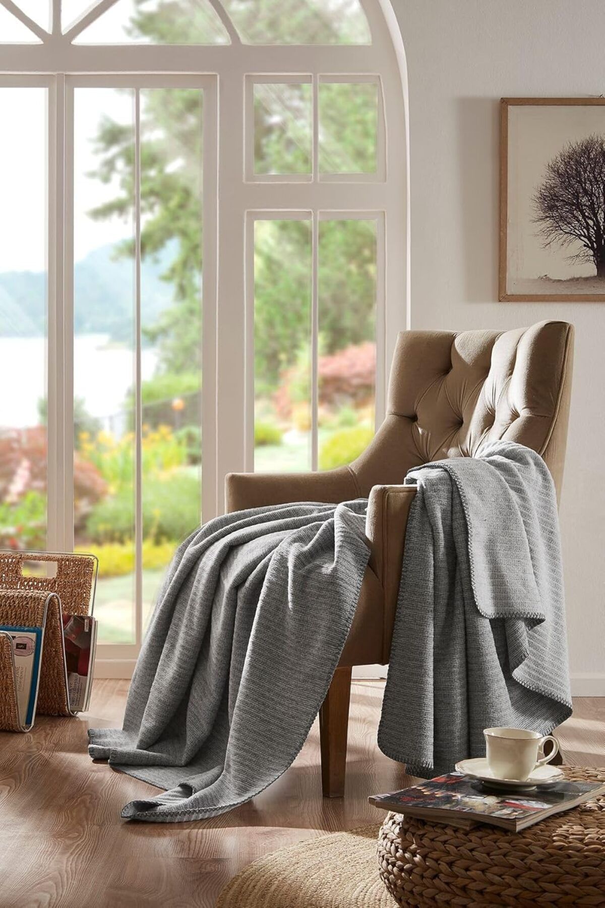 STOREMAX nffashopm Floretta Dolce Tek Kişilik Pamuklu Battaniye 150X200 Cm storestarx 1051353