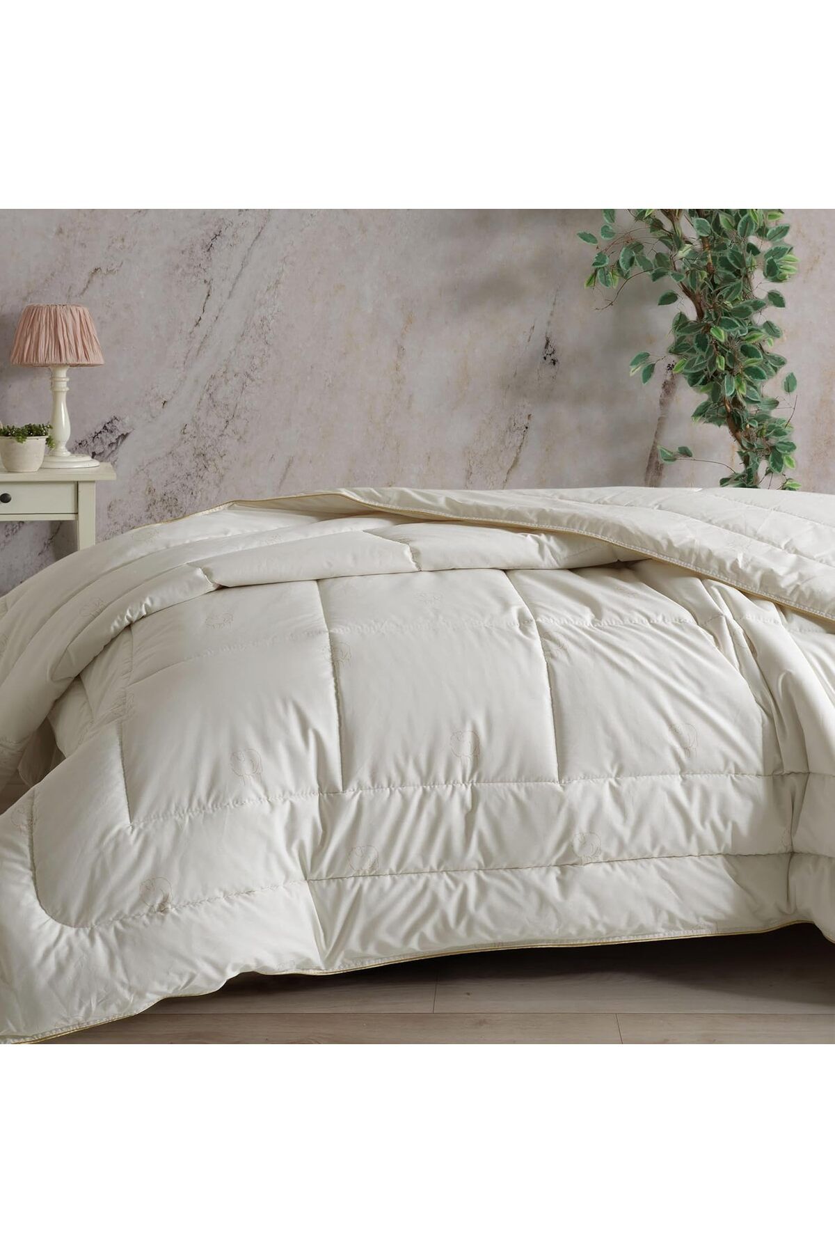 STOREMAX cmllashop | Feelwool | Pamuklu Yün Dolgulu 155 x 215 Tek Kişilik Yorgan Beyaz 542093