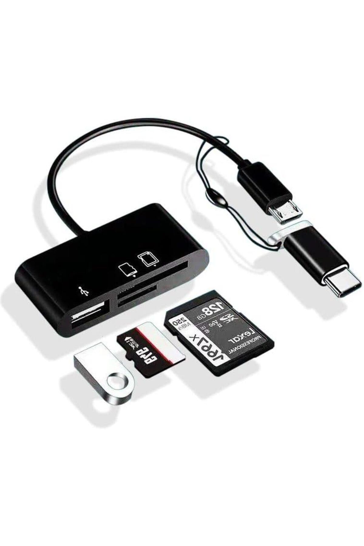 STOREMAX cmllashop Micro Usb 3in1 Sd Micrsd Kart Okuyucu Otg Çevirici Kablosu 542093