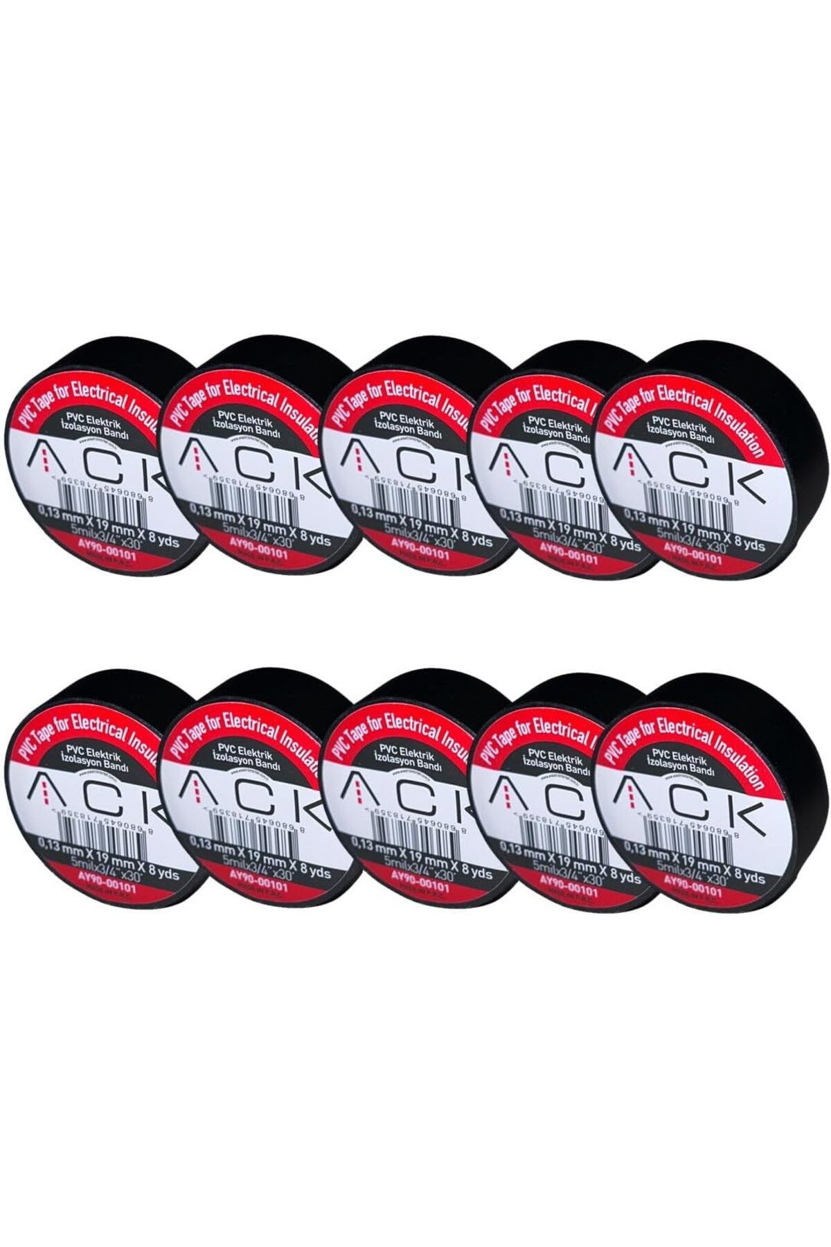 MCreative Adet ACK Siyah İzole Bant 0.13X19MMX8YDS