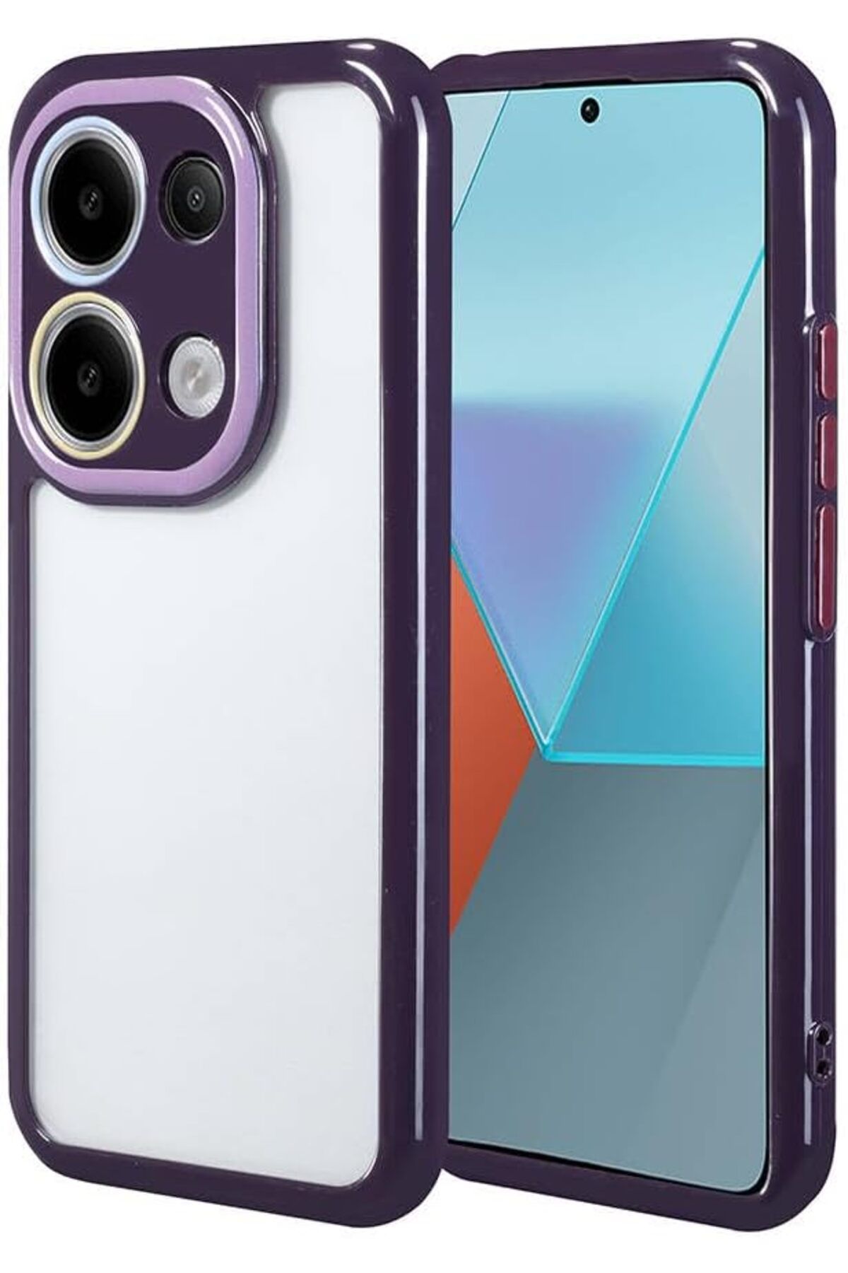 STOREMAX nffashopm Xiaomi Redmi Note 13 Pro 4G Uyumlu Kamera Korumalı Renkli Kenar ve Çerçeve Tasarımlı