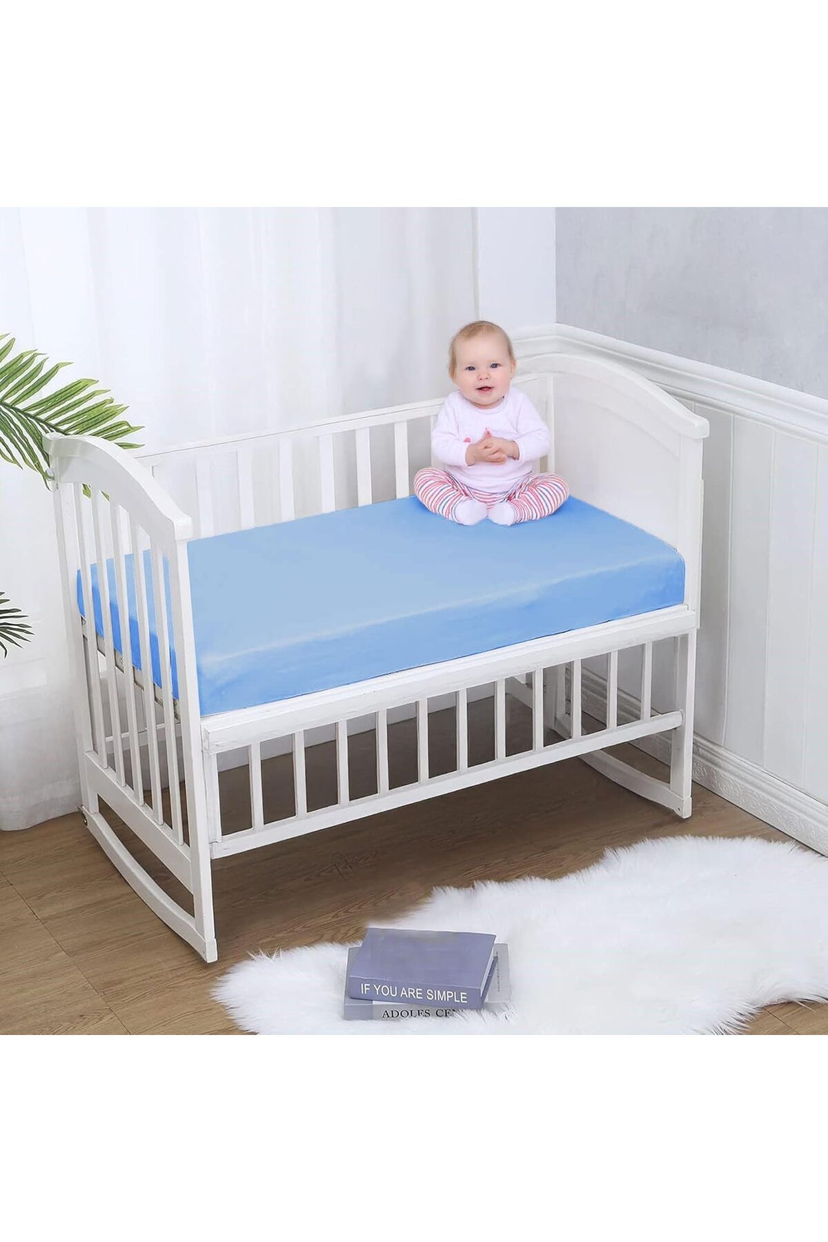 STOREMAX srhtDS Home%100 Pamuk Penye, Lastikli Full Kenar Bebek Çarşafı – Oeko-tex Sertifikalı, Yumuşa