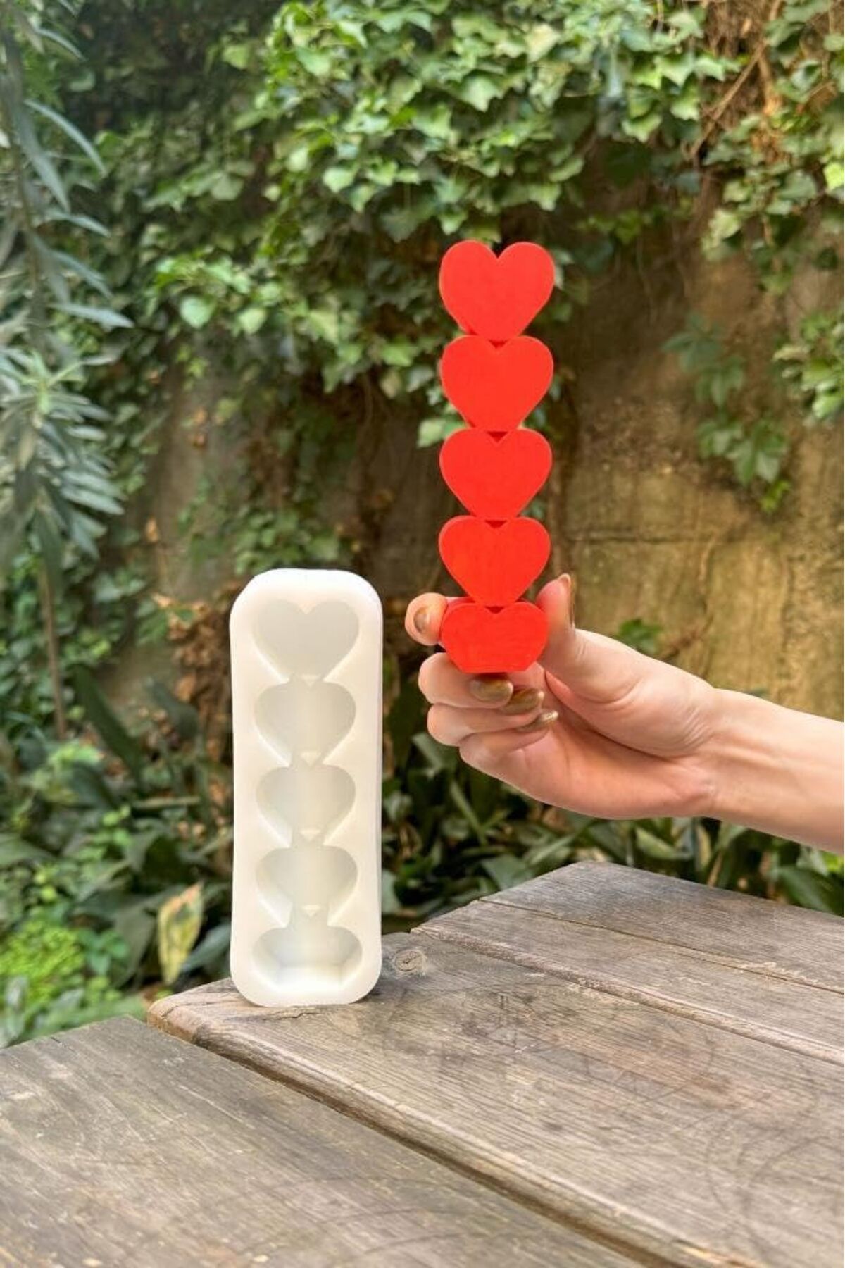 yenibagshop Concept Kalp Şerit Silikon Mum Kalıbı