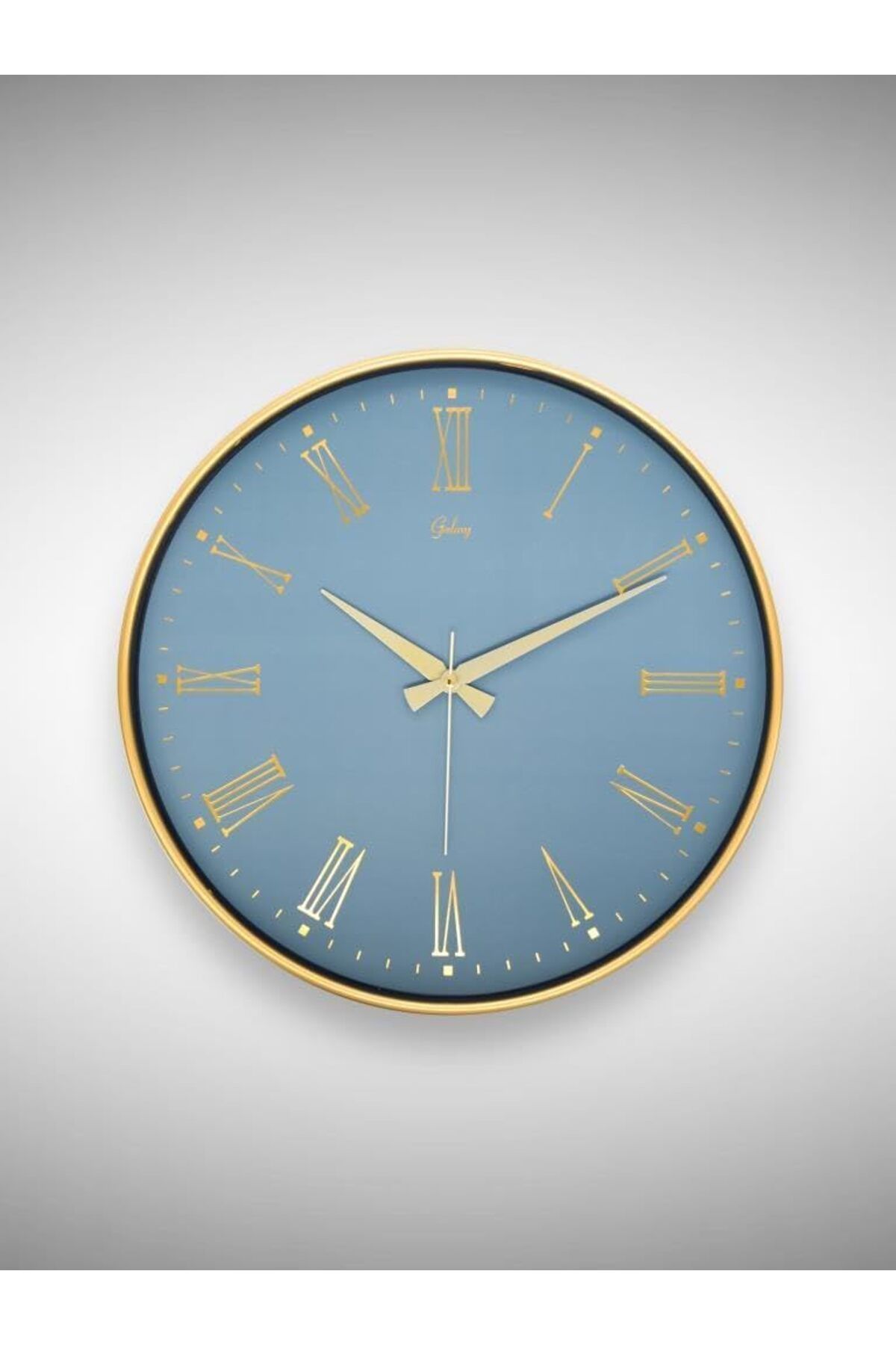 yenibagshop 717-A-2 Serisi Klasik Rakamlı Metal Görünümlü Sessiz Akar Modern Duvar Saati 40 cm