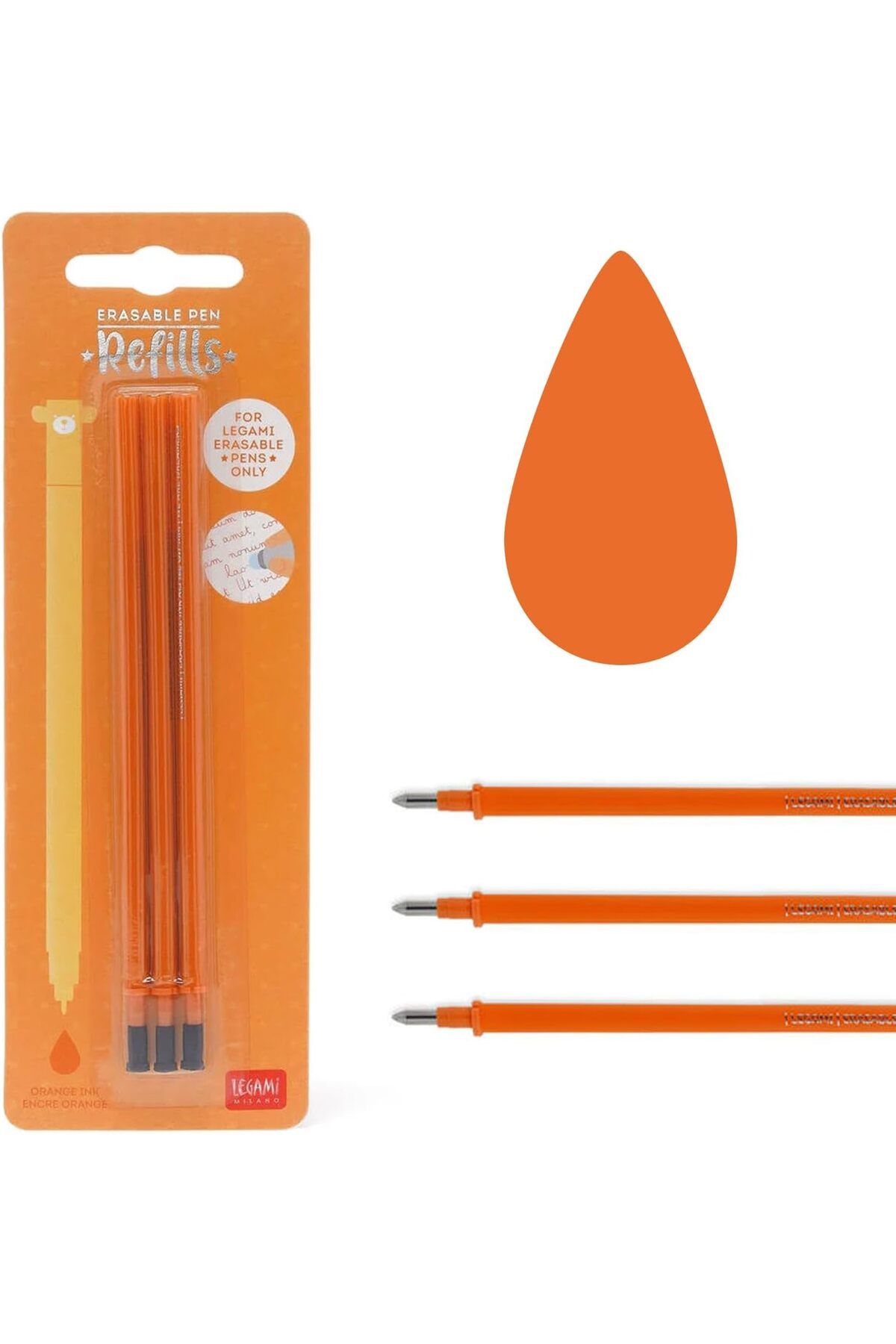 STOREMAX bystoreby Kalemler için Silinebilir Jel Kalem Yedekleri Turuncu - 3'lü Paket NewDesing 646268