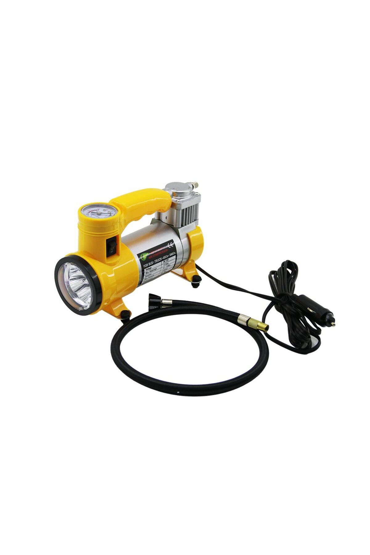 STOREMAX daiviolastore FENERLİ OTO - ARAÇ HAVA KOMPRESÖRÜ ÇAKMAKLIK FİŞLİDC 12V - 15A - 150PSI - 35LP