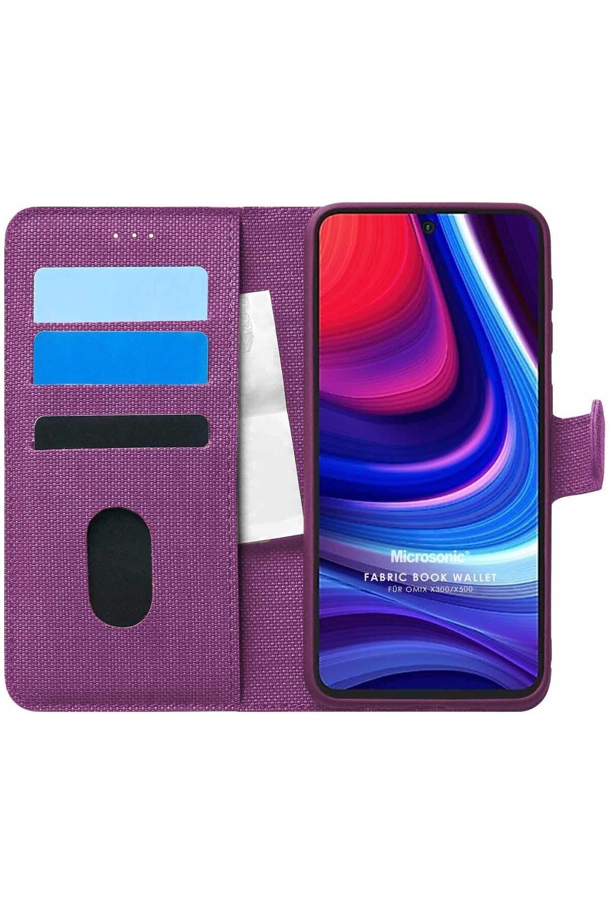 STOREMAX nffashopm Omix X500 için Kılıf Fabric Book Wallet Mor [X500 ile Uyumlu Kılıf - Mor] storestarx