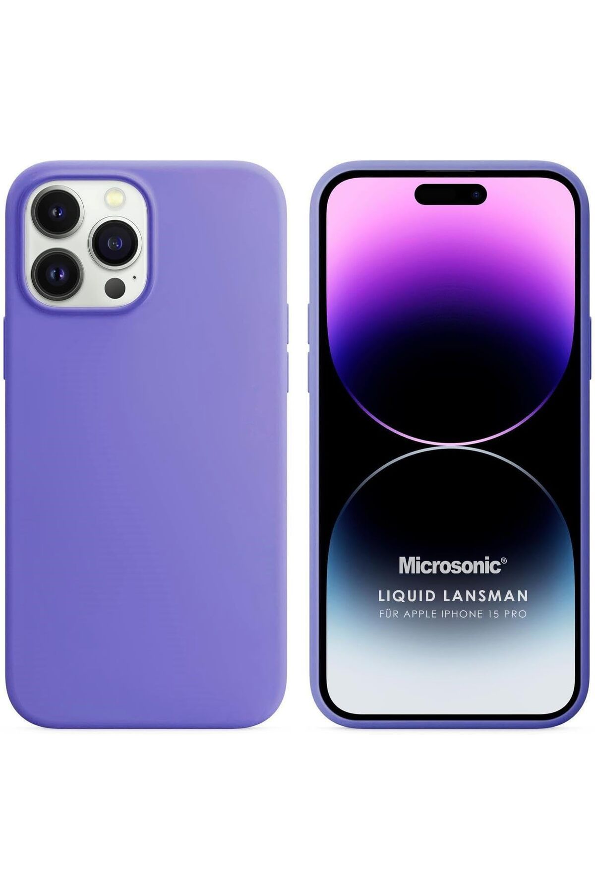 STOREMAX nffashopm Kılıf iPhone 15 Pro için Liquid Lansman Silikon Lila [iPhone 15 Pro ile Uyumlu Kılıf