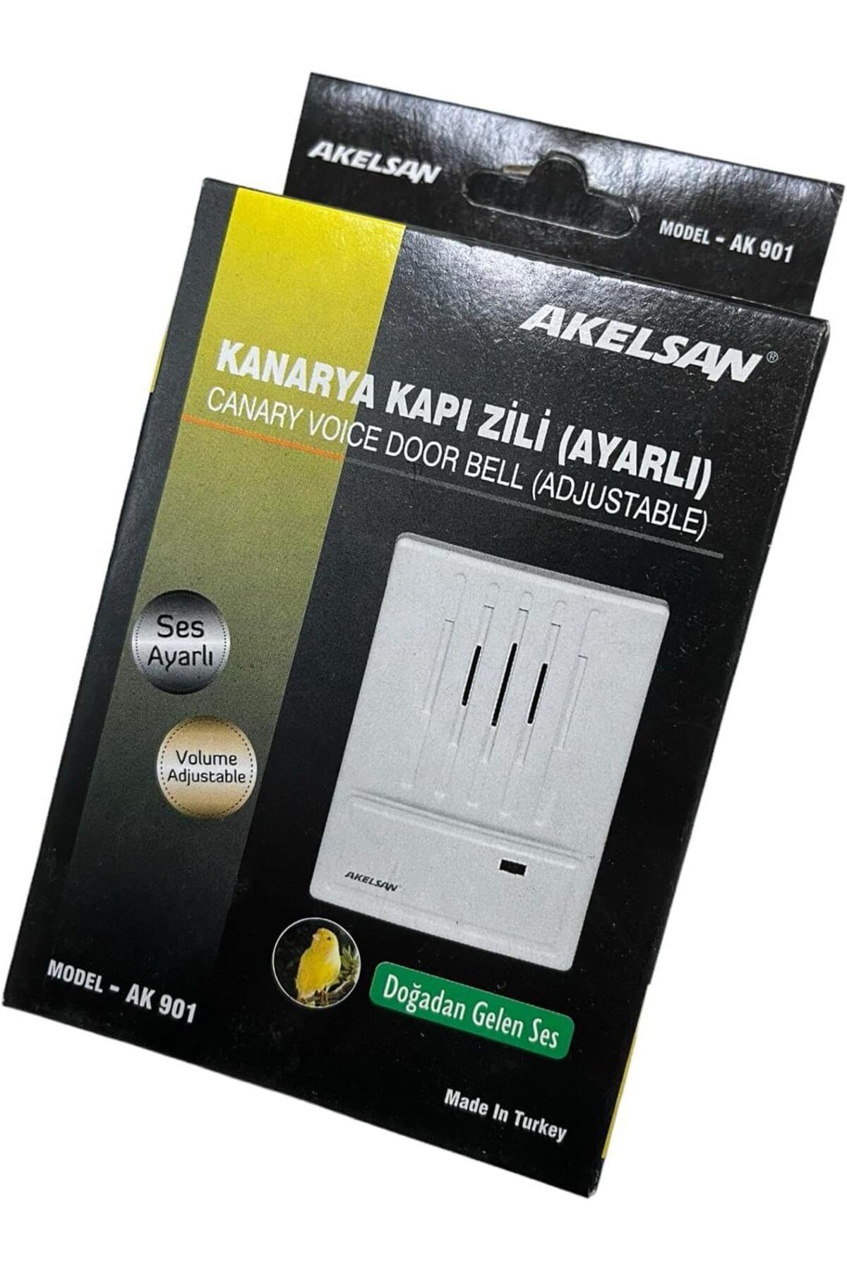 salesalbutik Akelsan Kanarya Kapı Zili Tek Sesli Ayarlı 12 Volt AK-901