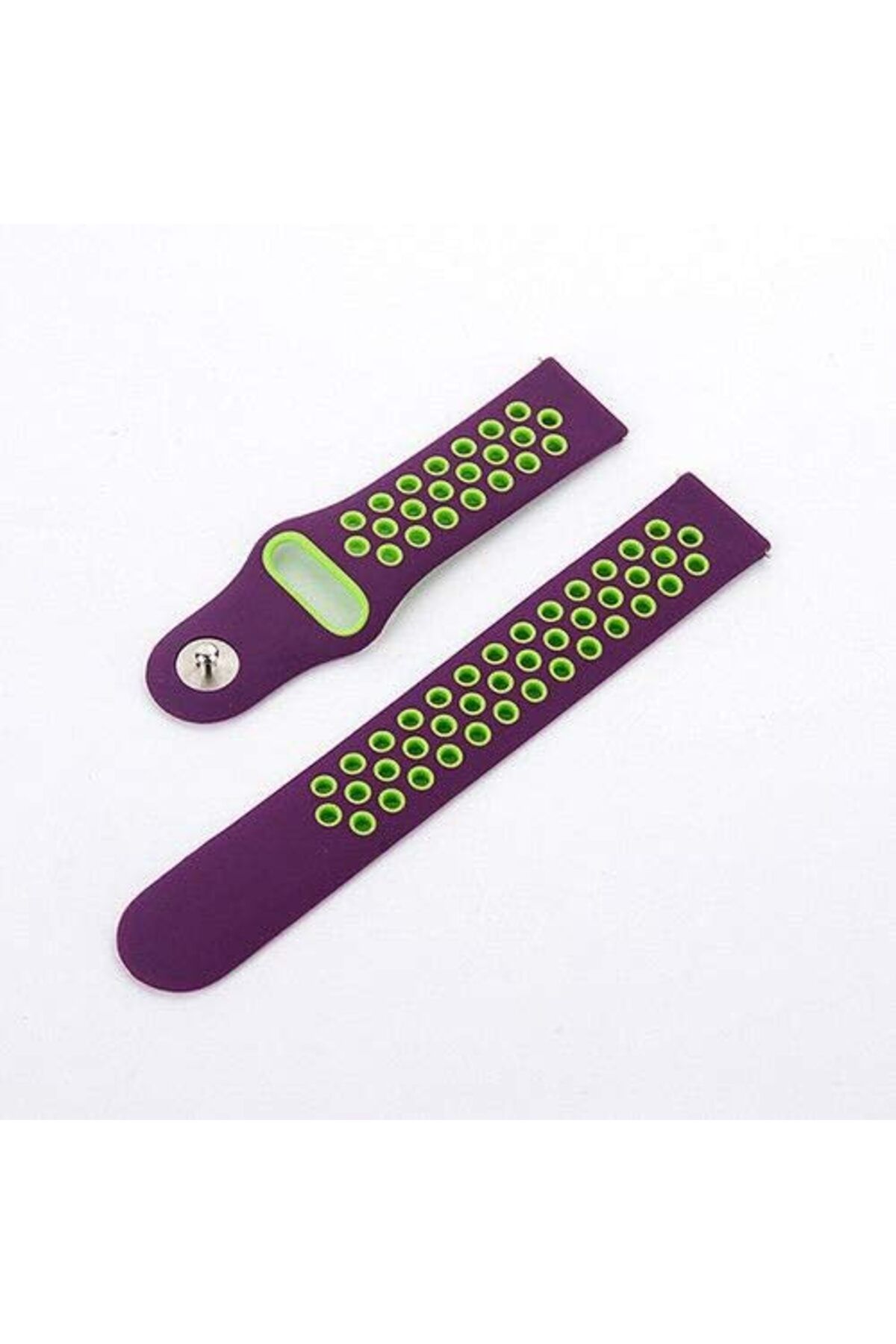 STOREMAX nffashopm Watch Series 1 2 3 42 mm Uyumlu Delikli Silikon Kordon Siyah Mor (L) storestarx 1051353