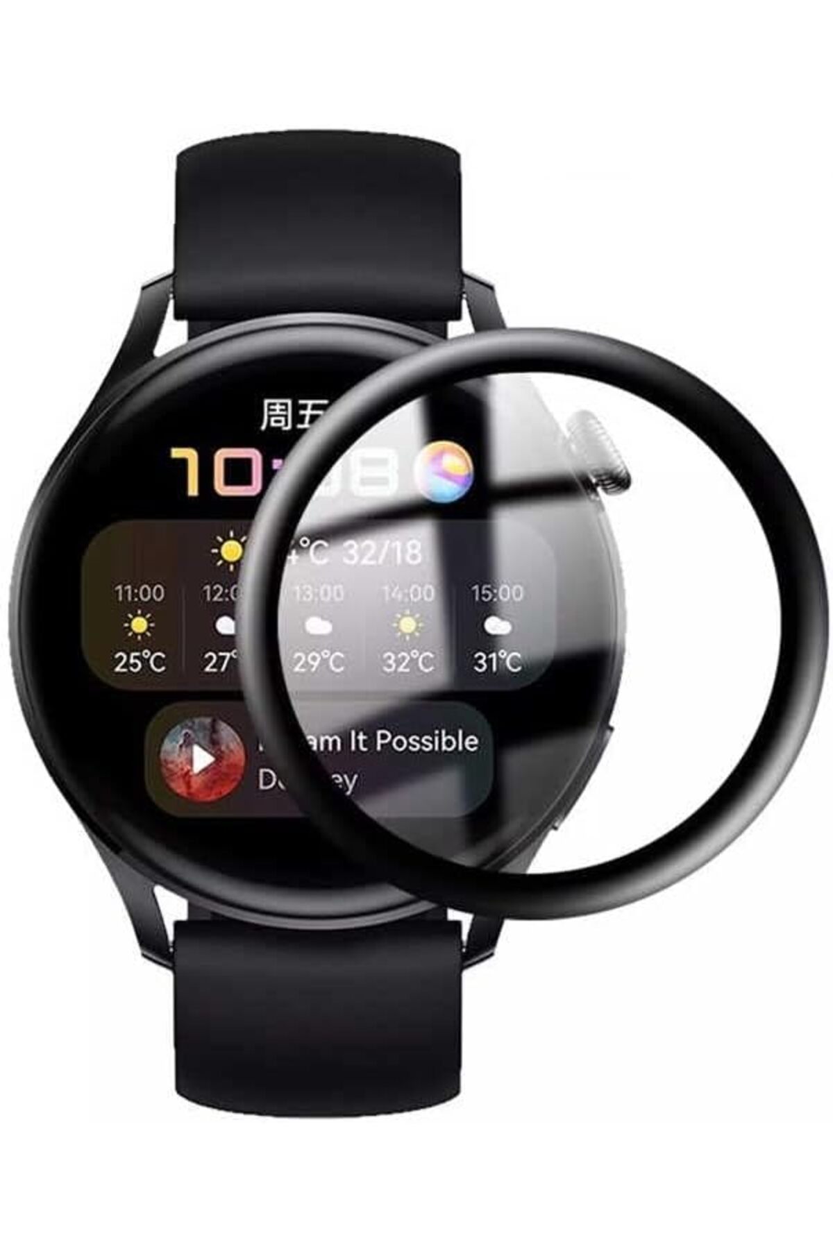STOREMAX htpshopmx Watch GT3 42mm Uyumlu Akıllı Saat için Tam Kaplayan PMMA Ekran Koruyucu Cam (Siyah, Wa