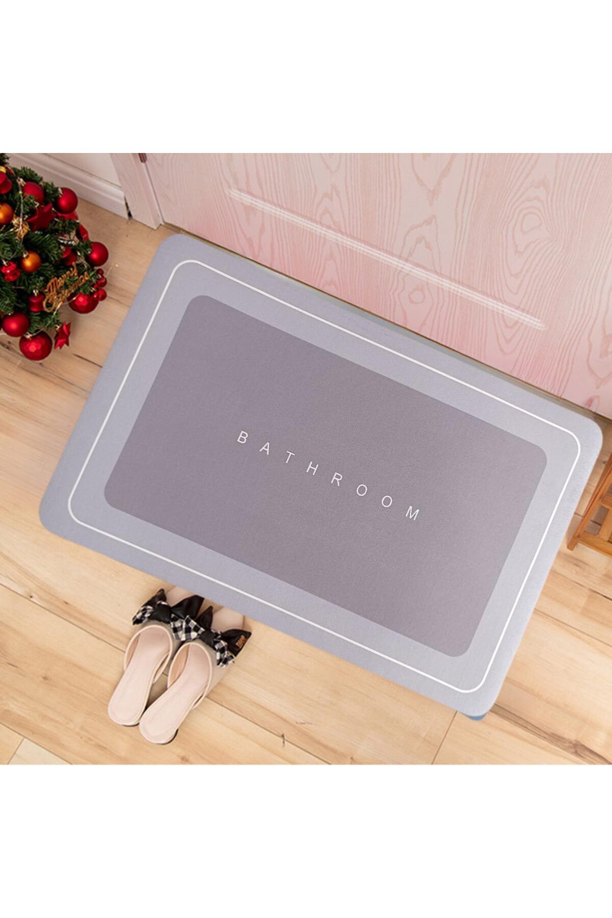 STOREMAX buymxx Banyo Paspası Süper Su Emici Kaymaz Tabanlı Paspas Banyo Paspası Dikdörtgen Diatomit Pas