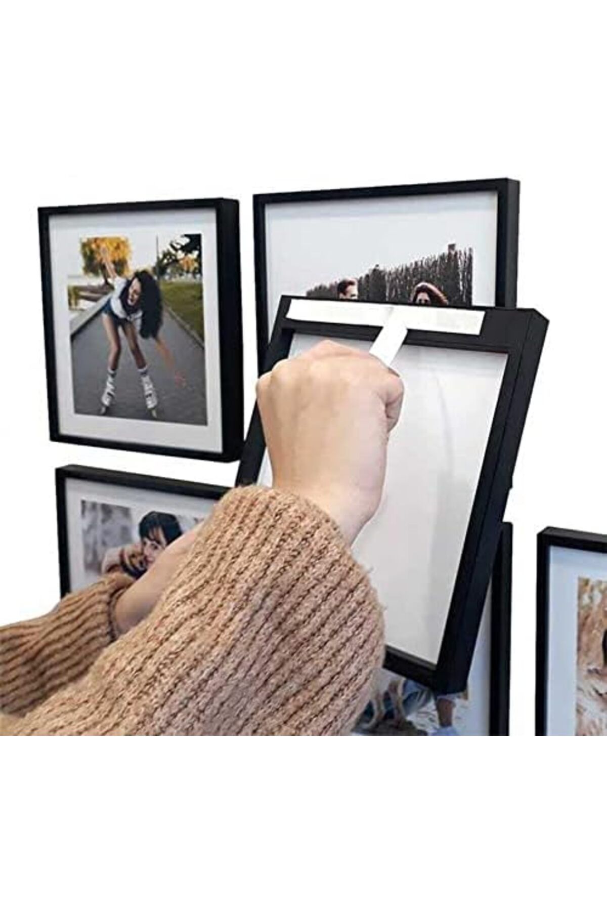 STOREMAX Kesesi Yapışan Sök Tak Kare Çerçeve - Siyah 3'Lü Paket Siyah Desing