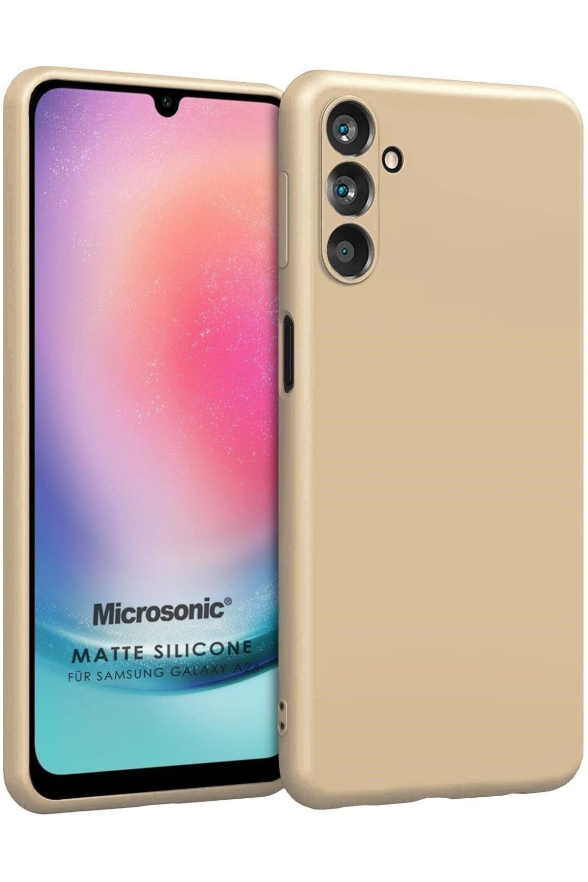 STOREMAX nffashopm Matte Silicone Galaxy M14 için Kılıf Gold [Galaxy M14 ile Uyumlu Kılıf - Gold] store