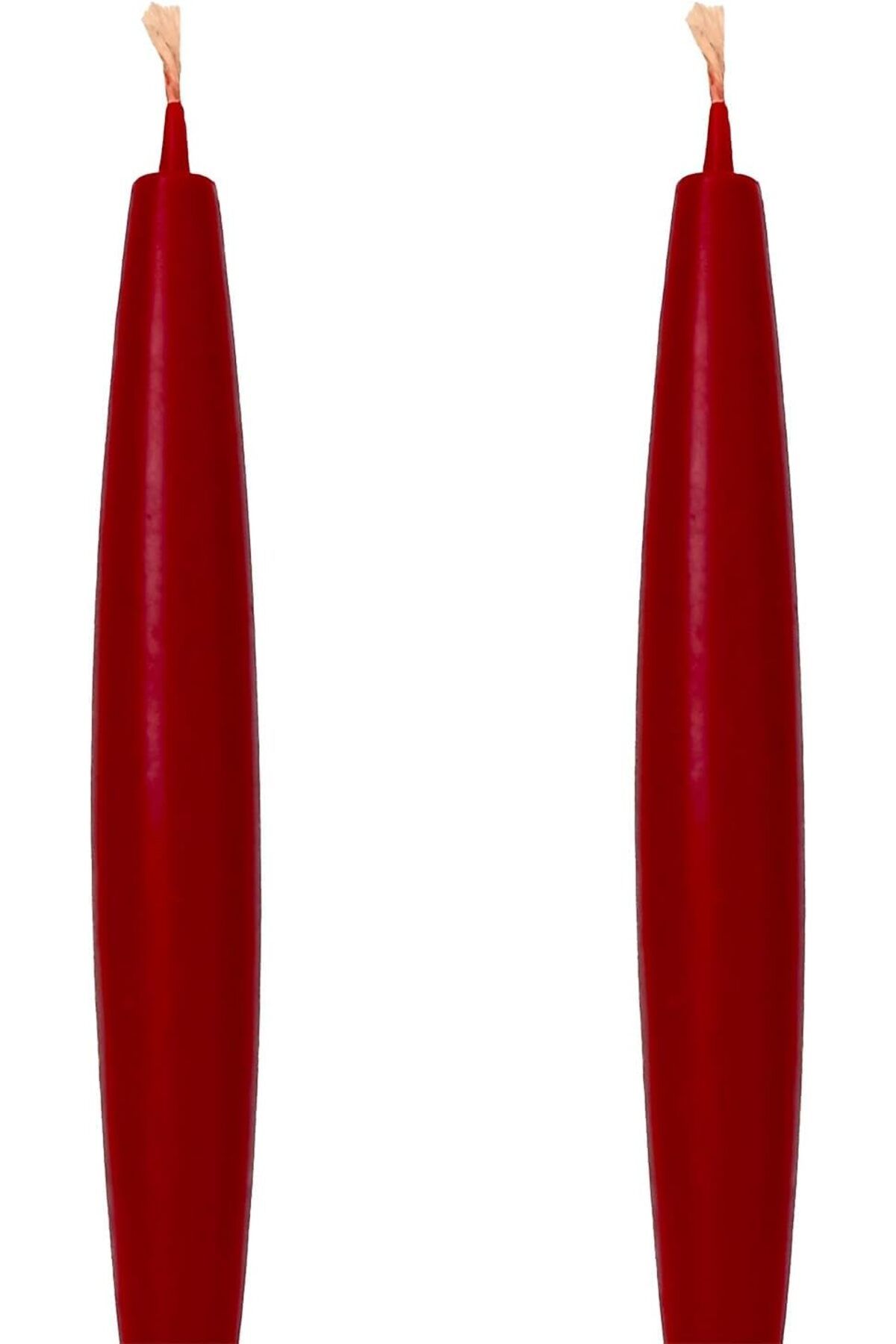 STOREMAX Balmumu Mum (2 Adet) Şamdan Mumu Mermi Formunda Masa Mumu 22 Cm Bees wax (kırmızı)