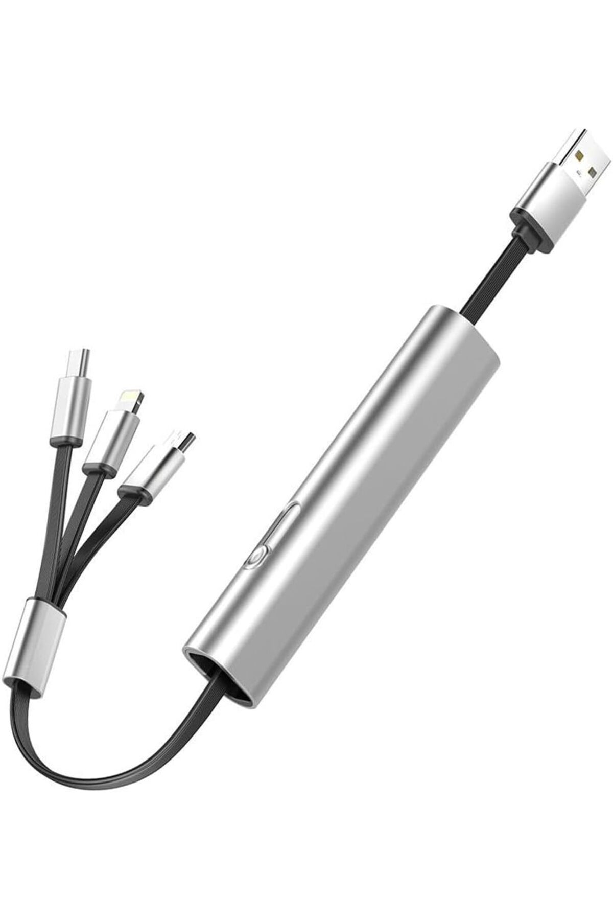 STOREMAX htpshopmx Telefon Şarj Kablosu Alüminyum Kasa Taşınabilir Light-ning Type-C Micro USB Çok Uçlu