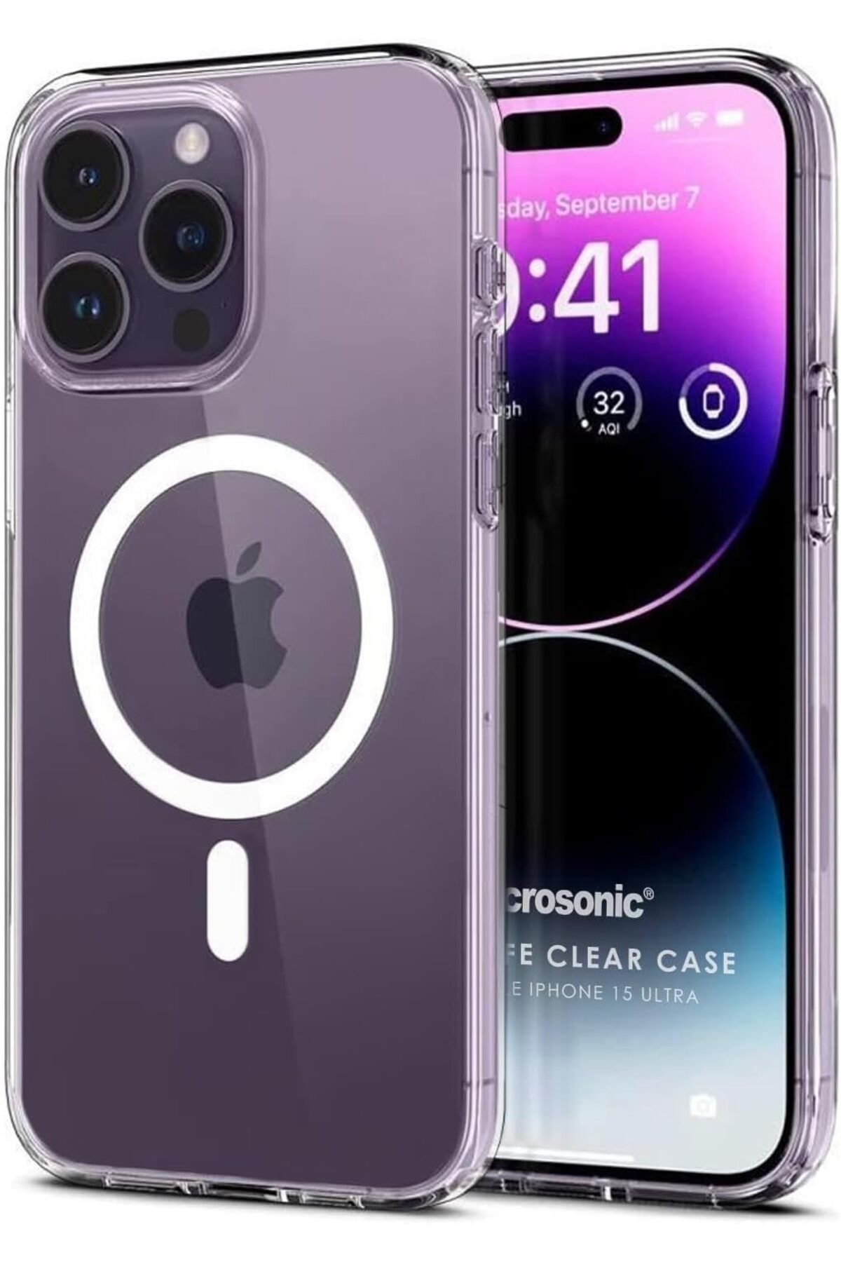 STOREMAX htpshopmx Kılıf iPhone 15 Pro Max için MagSafe Clear Soft Şeffaf [iPhone 15 Pro Max ile Uyumlu