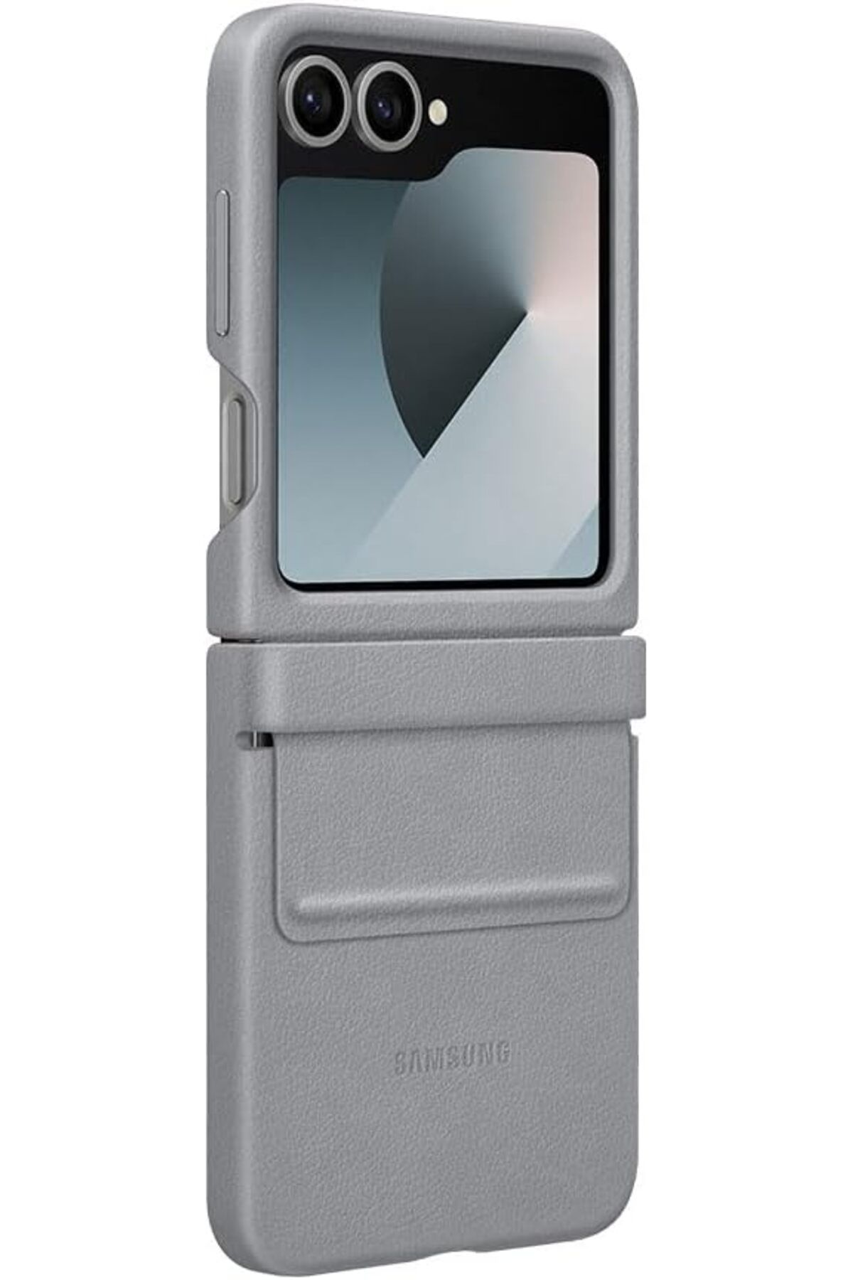 STOREMAX htpshopmx Galaxy Z Flip 6 Vegan Deri Kılıf - Gri str http 1092444